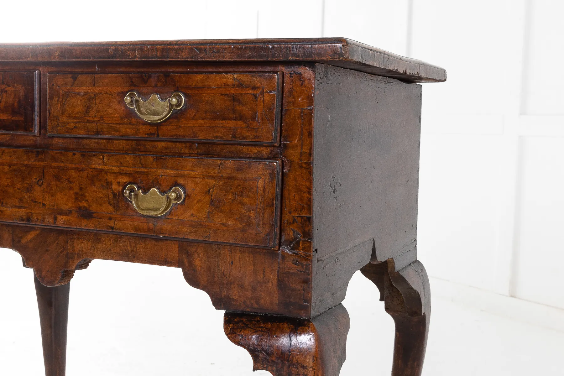 SOLD, George I Walnut Cabriole Leg Lowboy