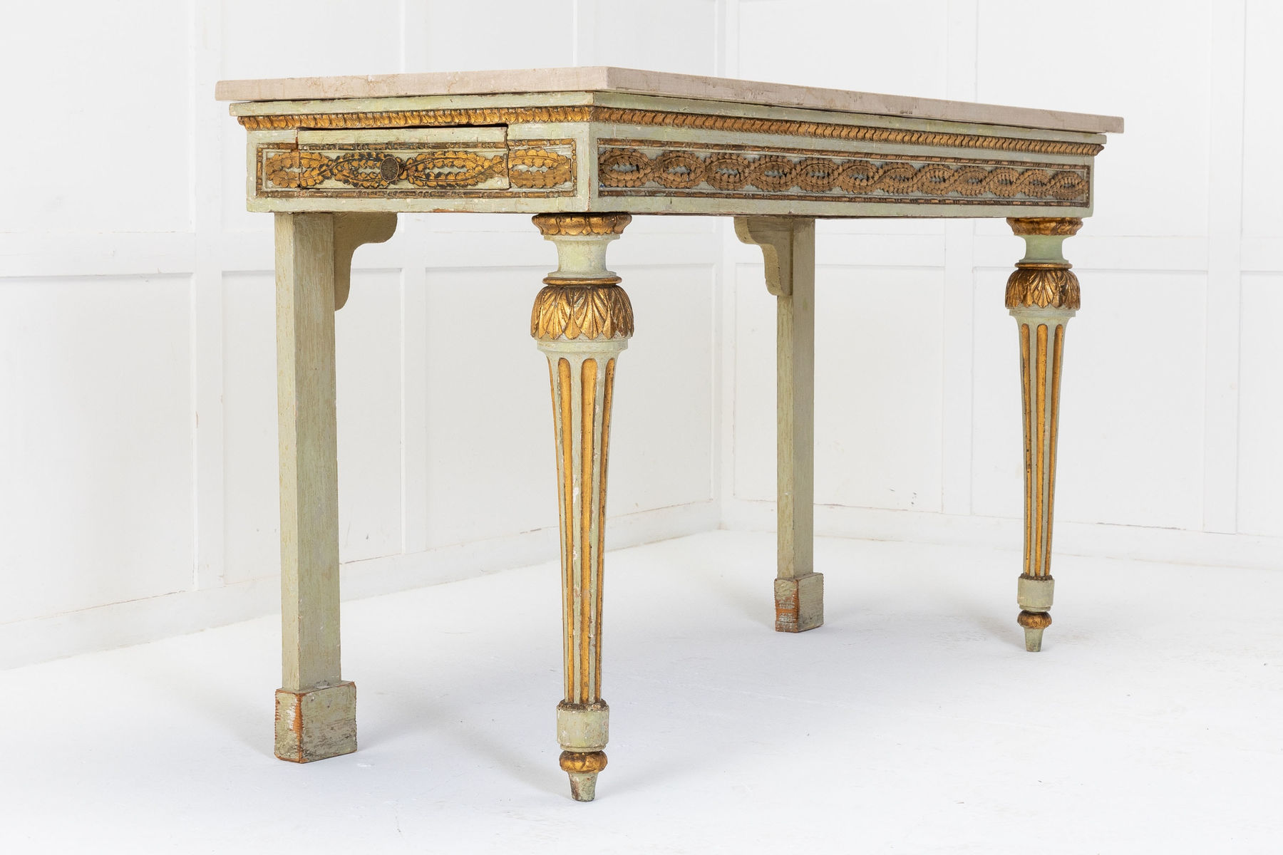 SOLD, 18th Century Italian Gilt and Paint Console Table
