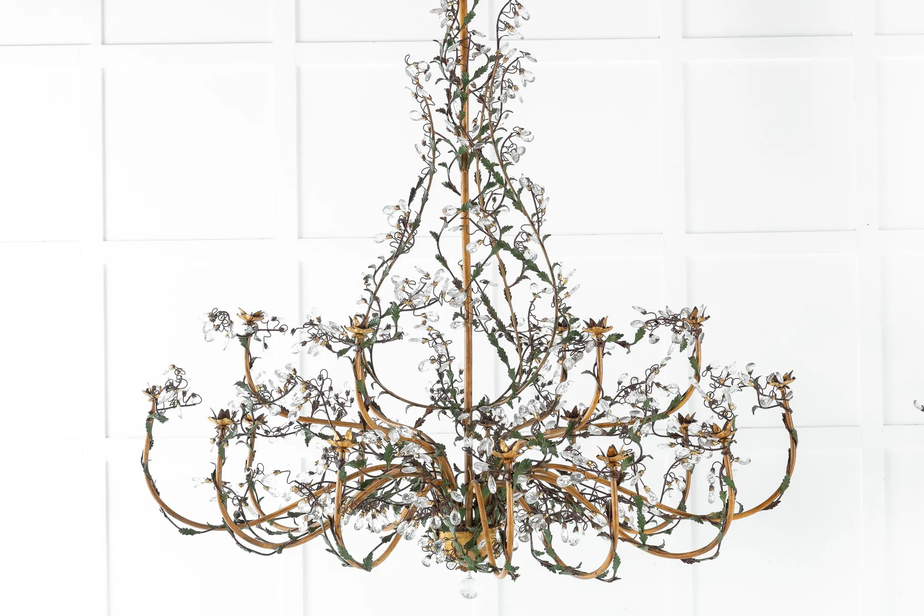 SOLD, Pair of Large 1940s Italian Chandeliers