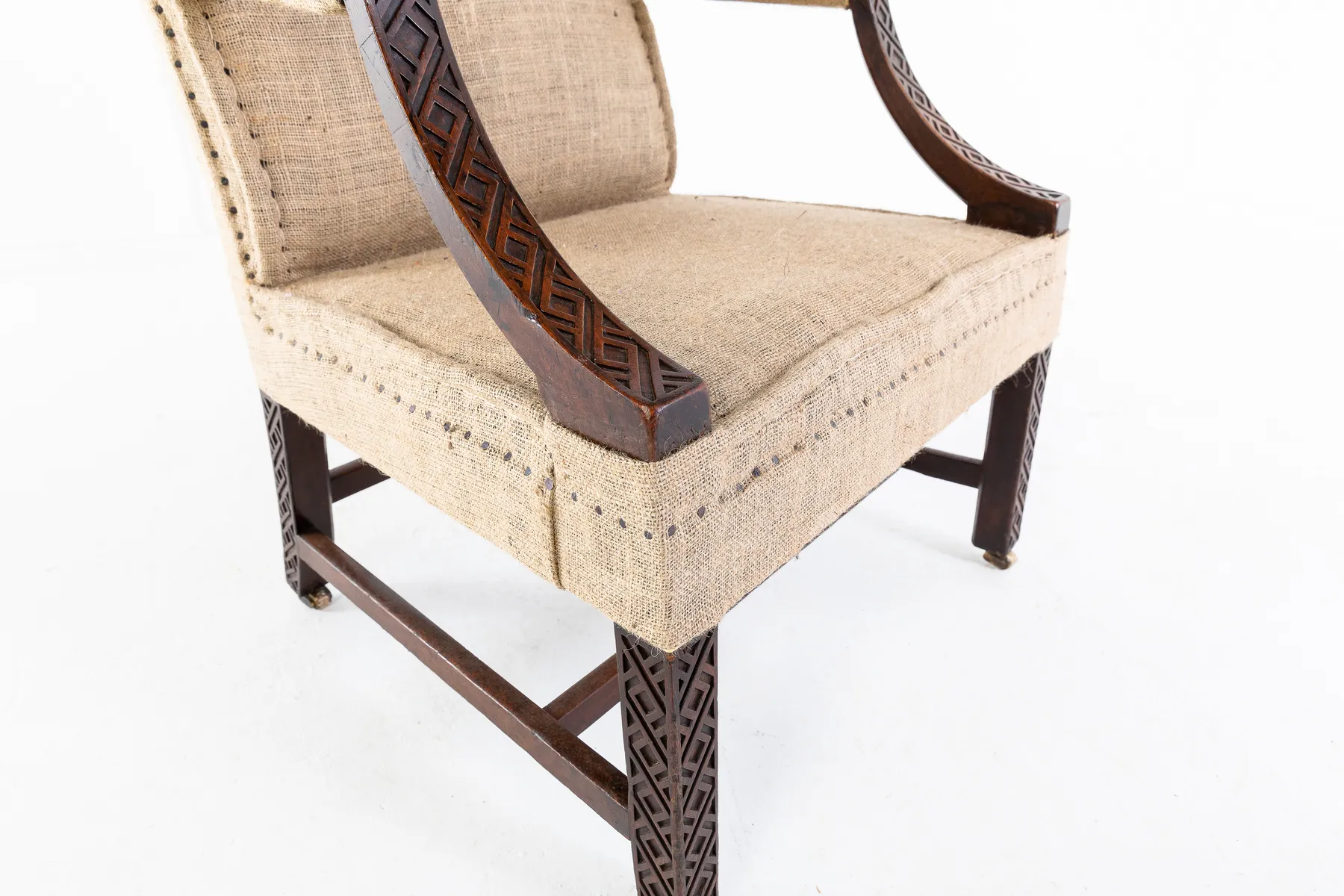 SOLD, English 18th Century George III Mahogany Gainsborough Chair
