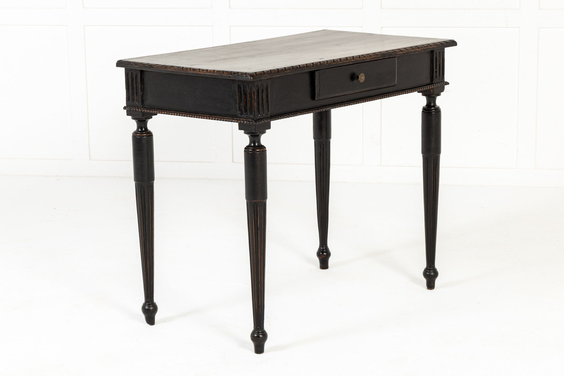 Pair of 18th Century Italian Ebonised Console Tables