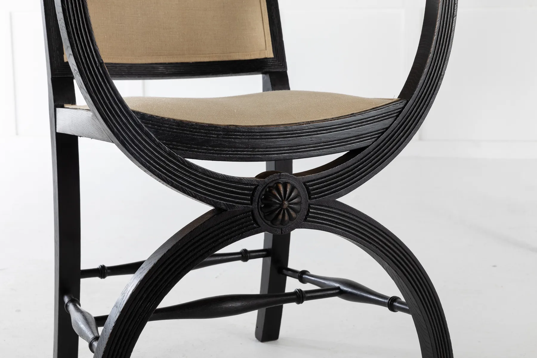 SOLD, Pair of 19th Century English Ebonised Armchairs