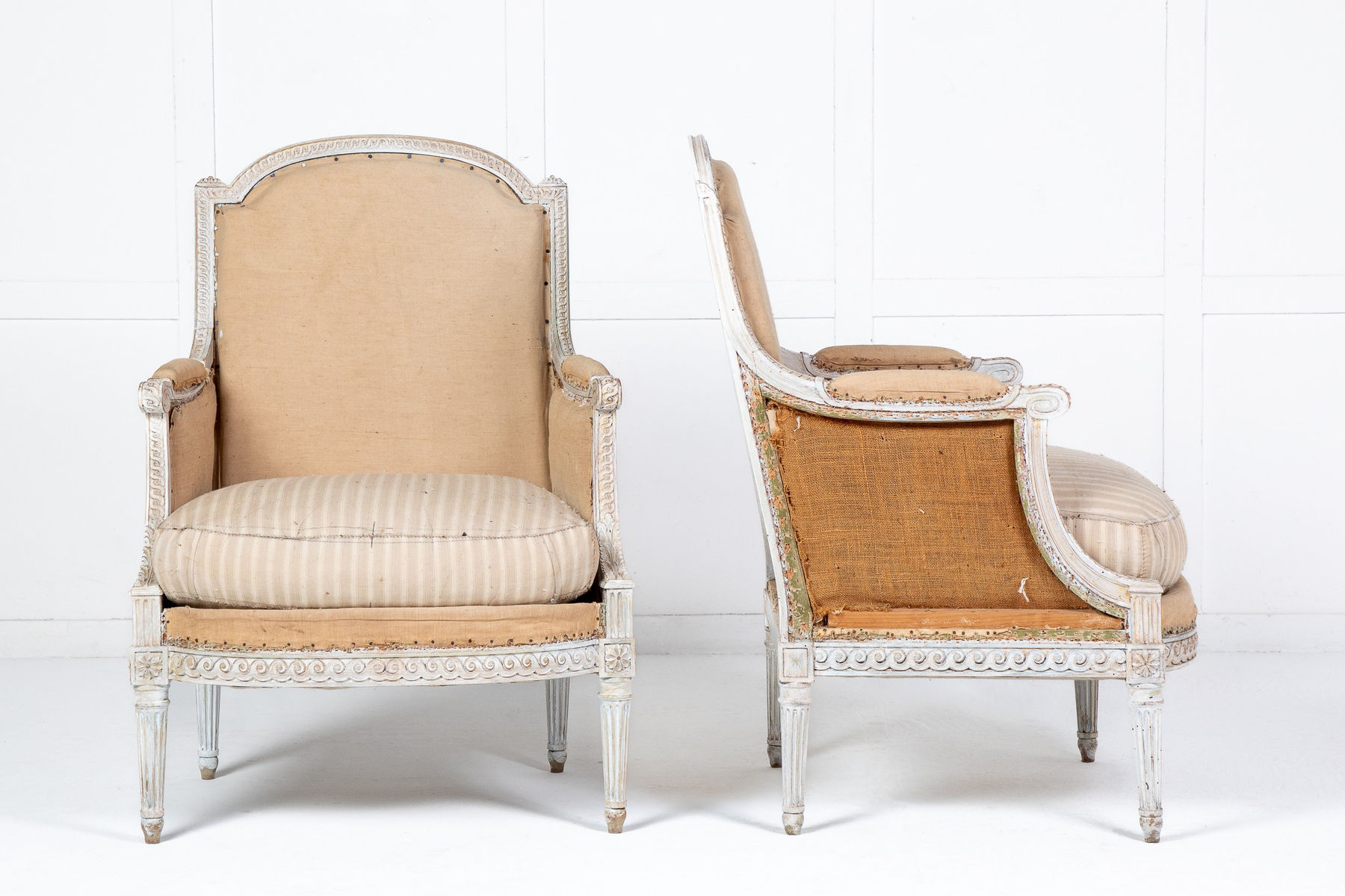 Pair of 1950s French Painted Armchairs