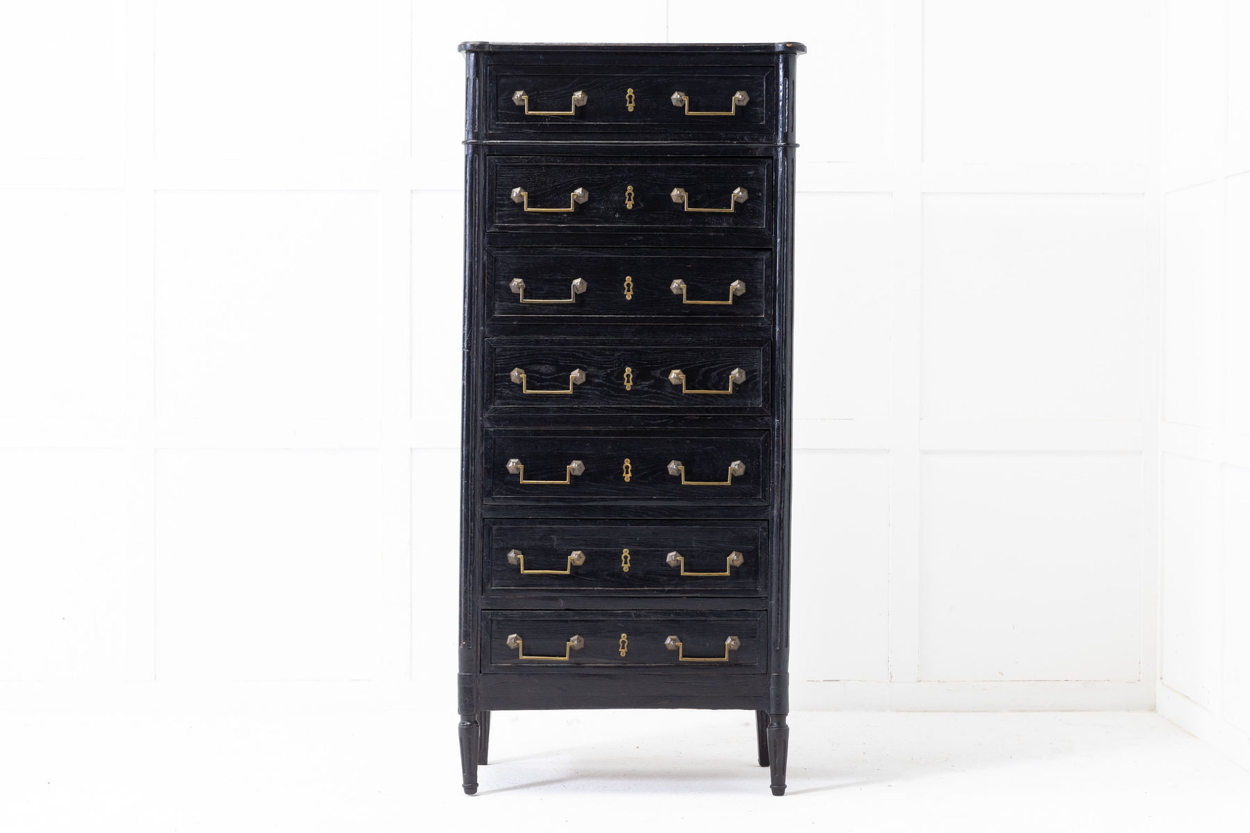 SOLD, 19th Century French Ebonised Oak Semainier