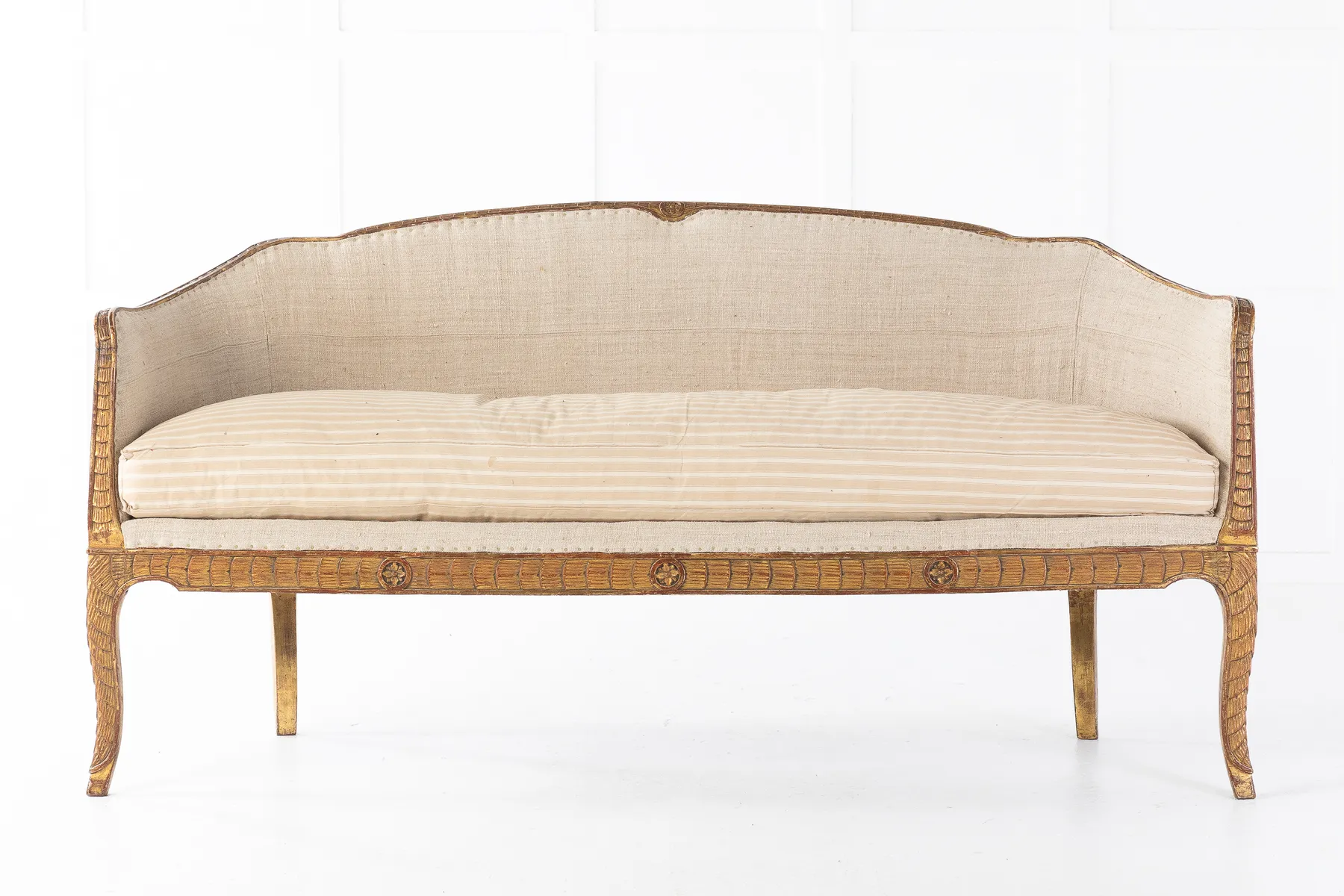 18th Century Italian Gilt Sofa with Original Gilding