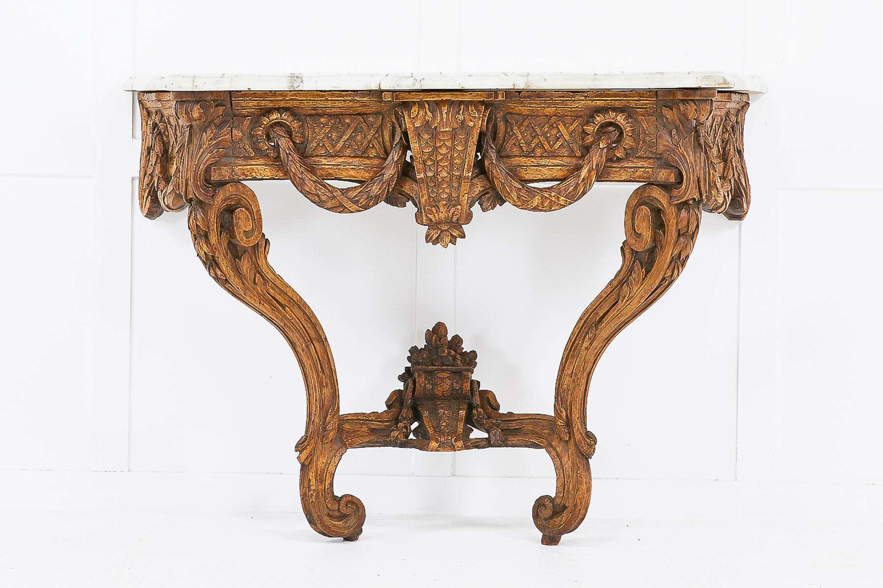 18th Century French Carved Walnut Console Table