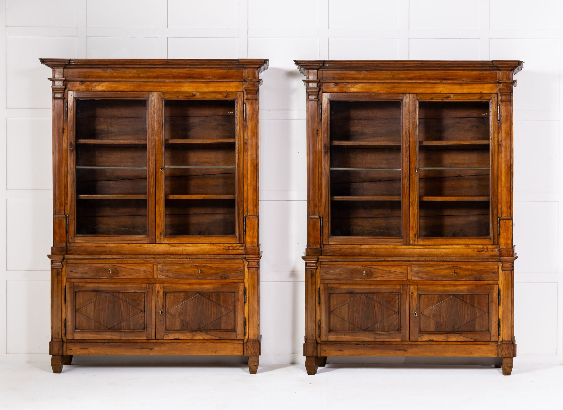 Pair of Late 18th/Early 19th Century Italian Walnut Bookcases