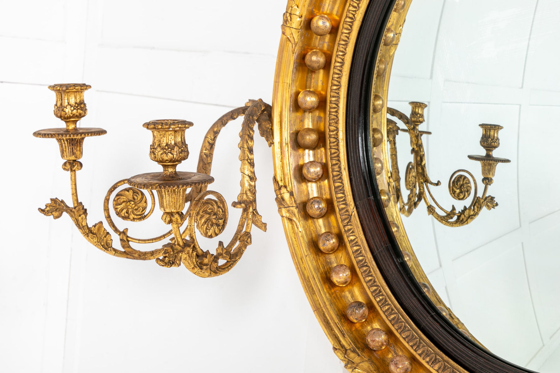 19th Century English Regency Convex Mirror