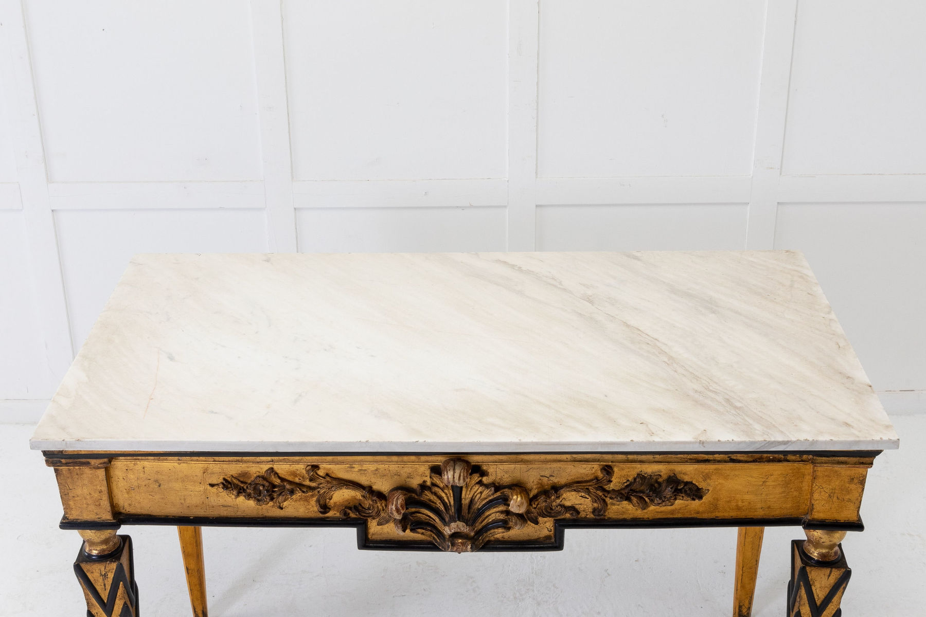 18th Century Italian Console Table with Marble Top