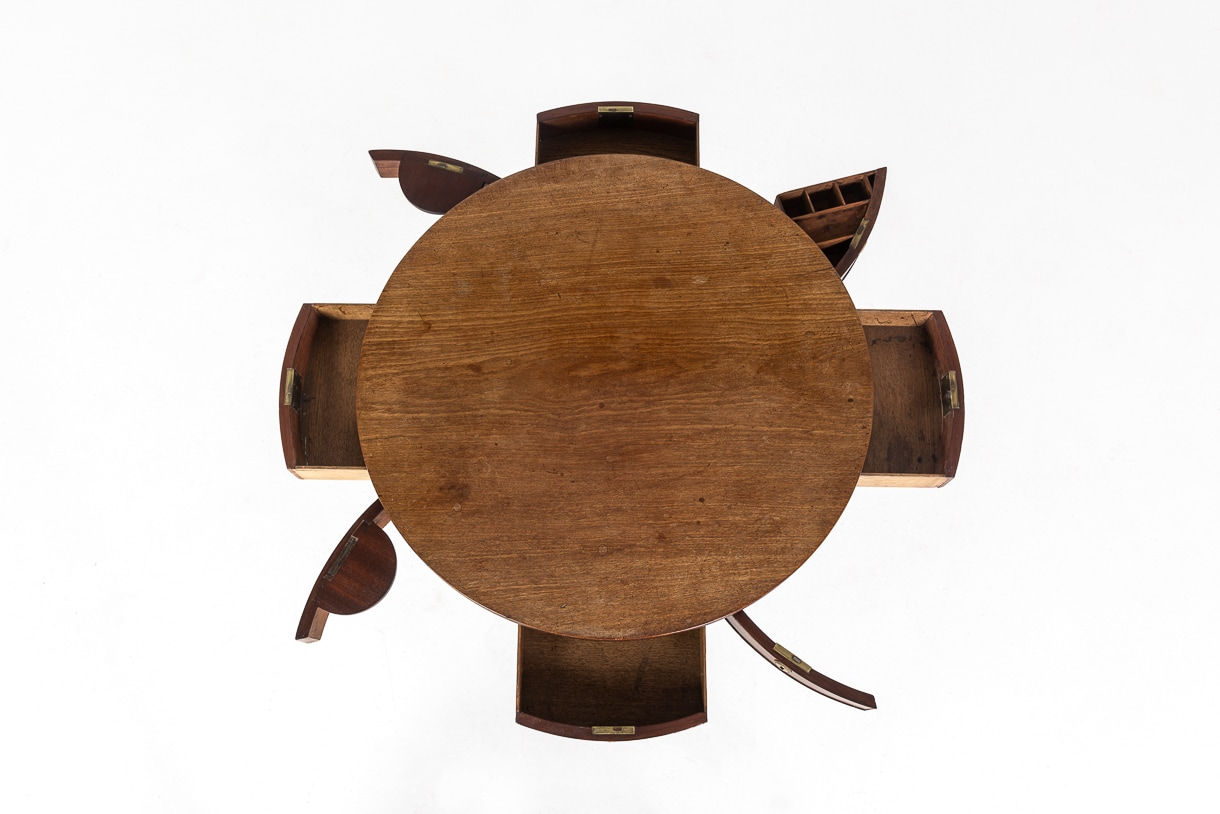 Early 19th Century English Regency Mahogany Drum Table