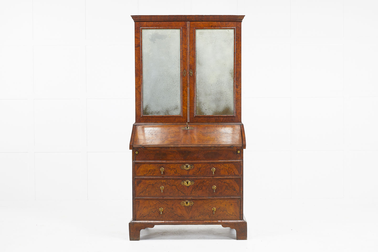 18th Century English Walnut Bureau Cabinet
