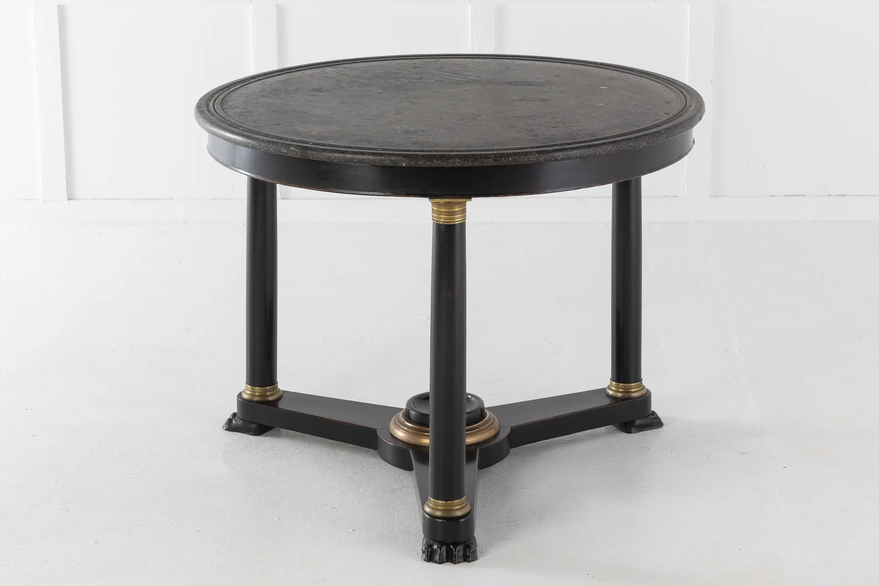 SOLD, 19th Century Ebonised Guéridon with Marble Top