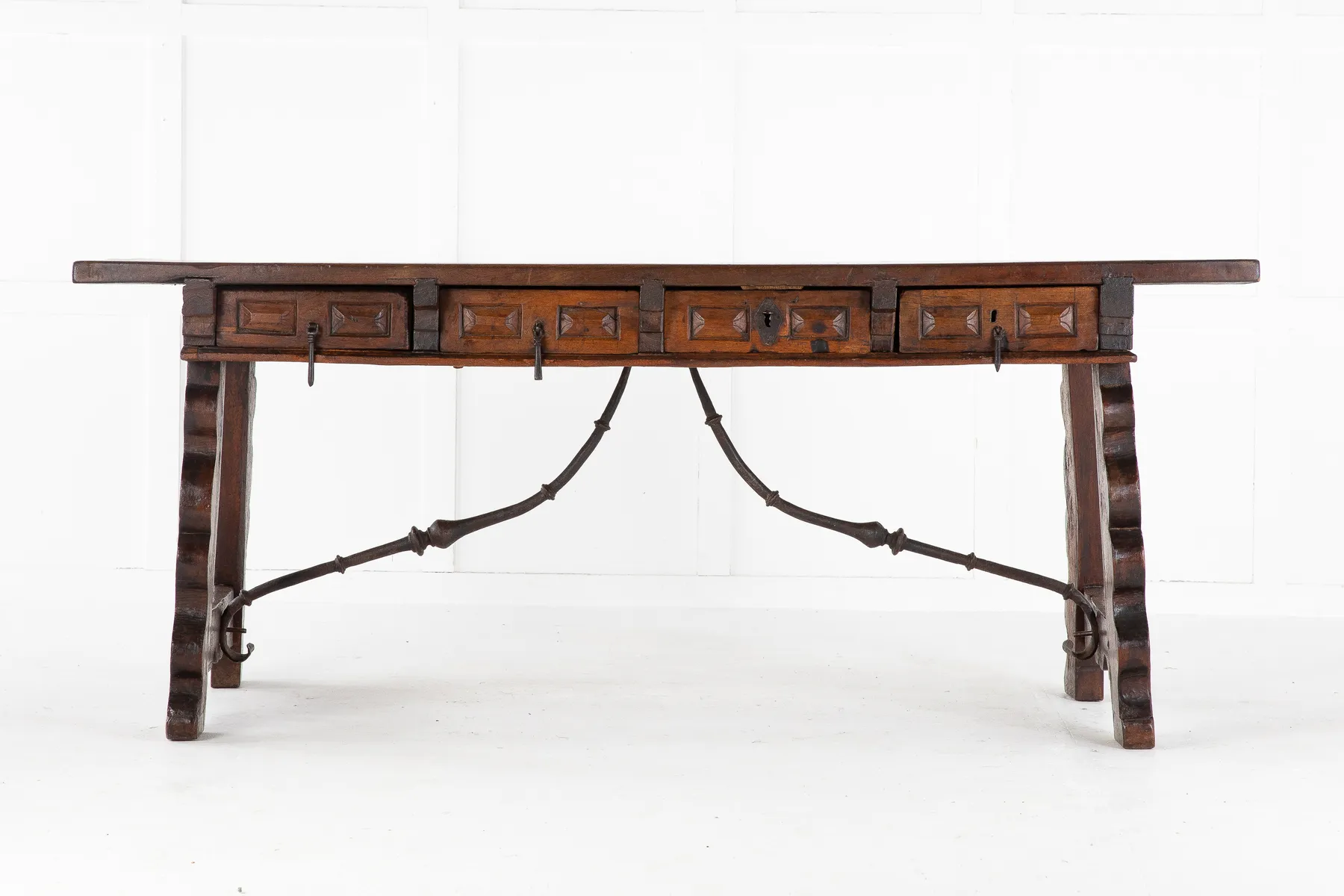 SOLD, Early 18th Century Walnut Spanish Desk/Serving Table