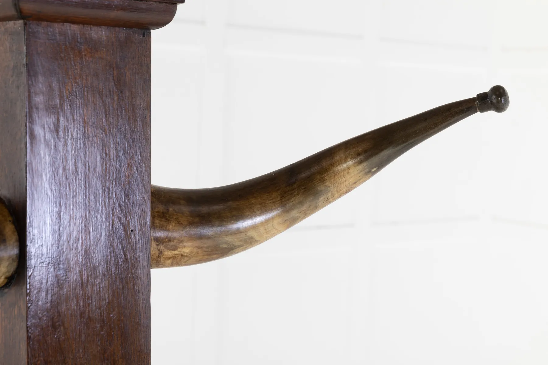 SOLD, 19th Century Edwardian Oak and Horn Hat Stand