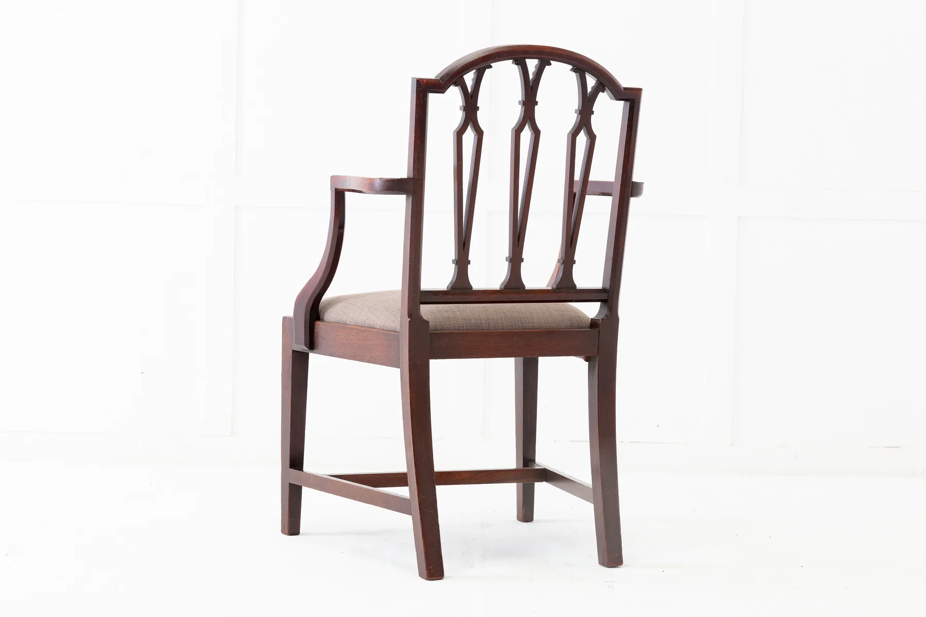 George III Mahogany 'Sheraton Style' Elbow Chair