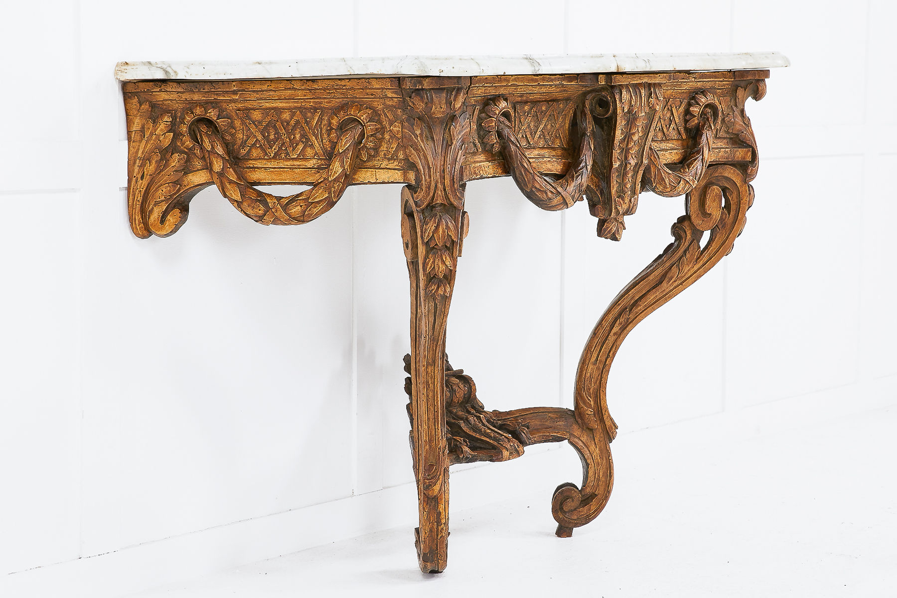 18th Century French Carved Walnut Console Table