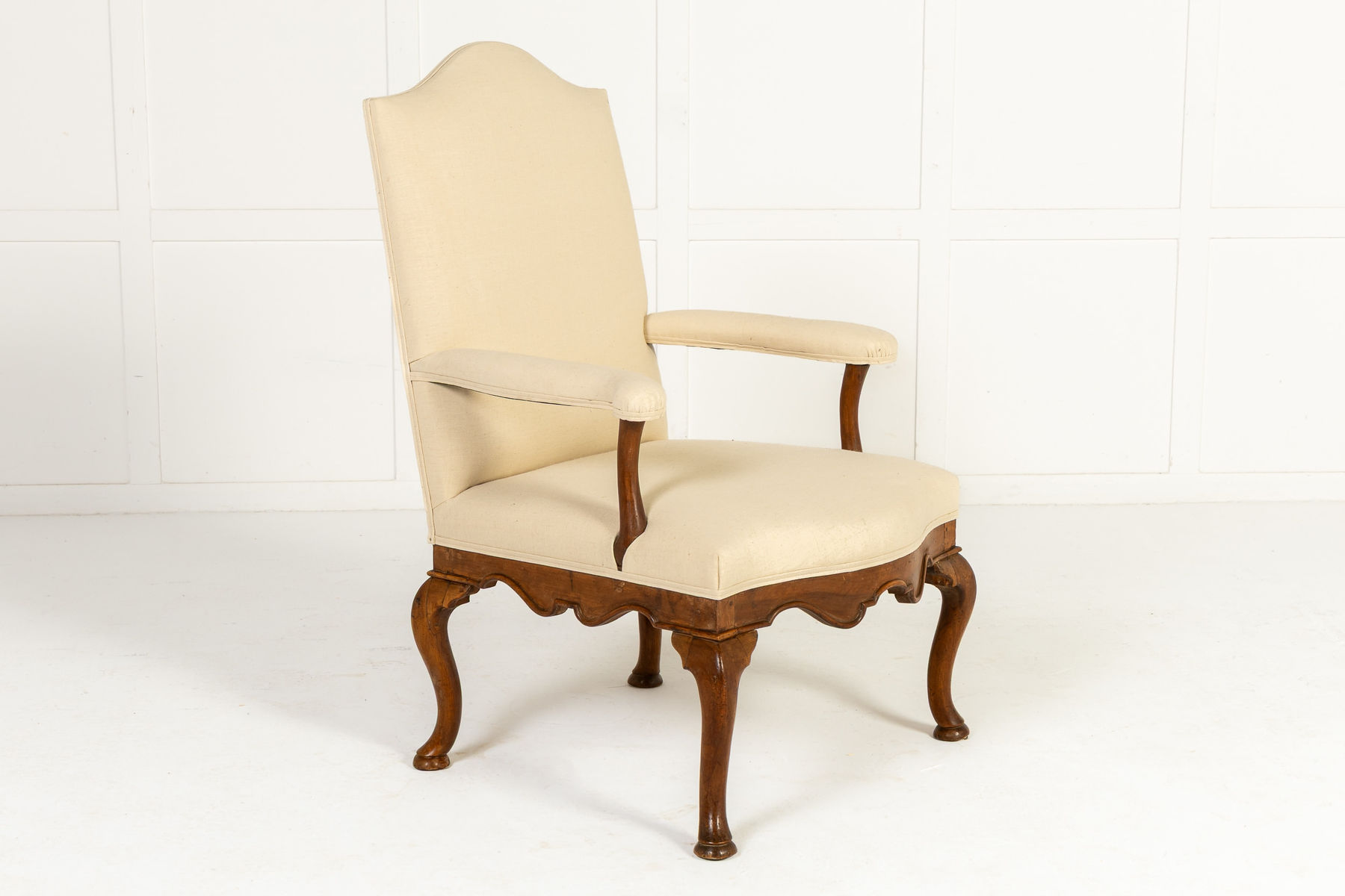 Pair of Large Scale 18th Century French Walnut Library Armchairs