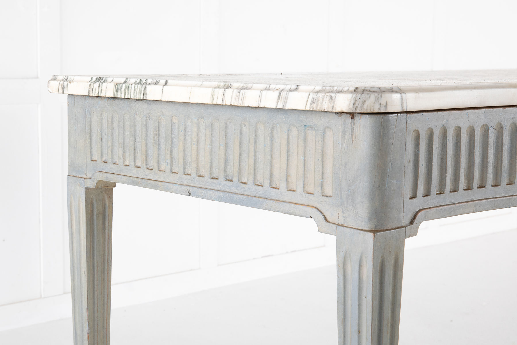 SOLD, 1920s Painted Console Table with Marble Top