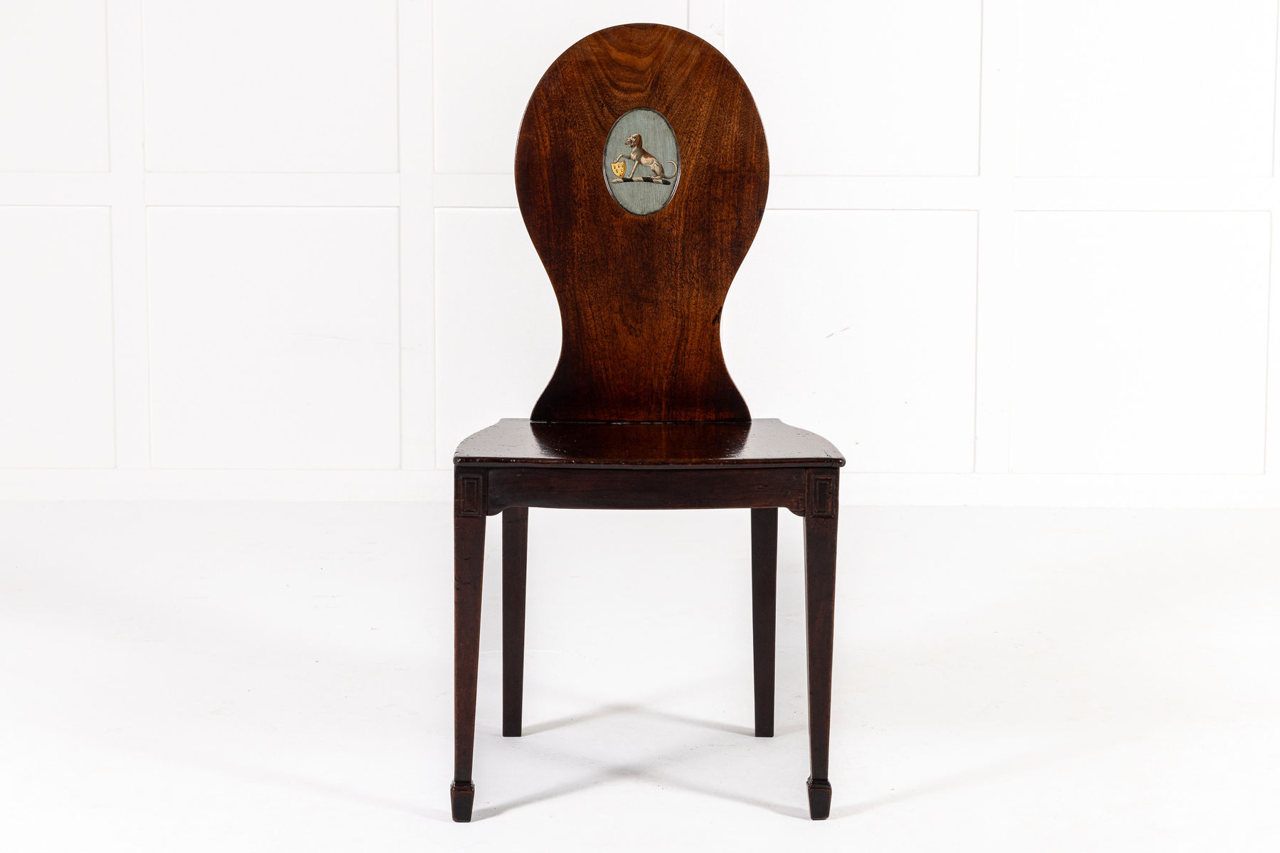 Pair of George III Mahogany Hall Chairs