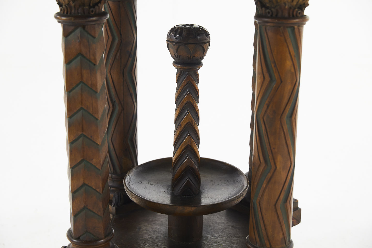 19th Century French Octagonal Oak Specimen Marble Top Table