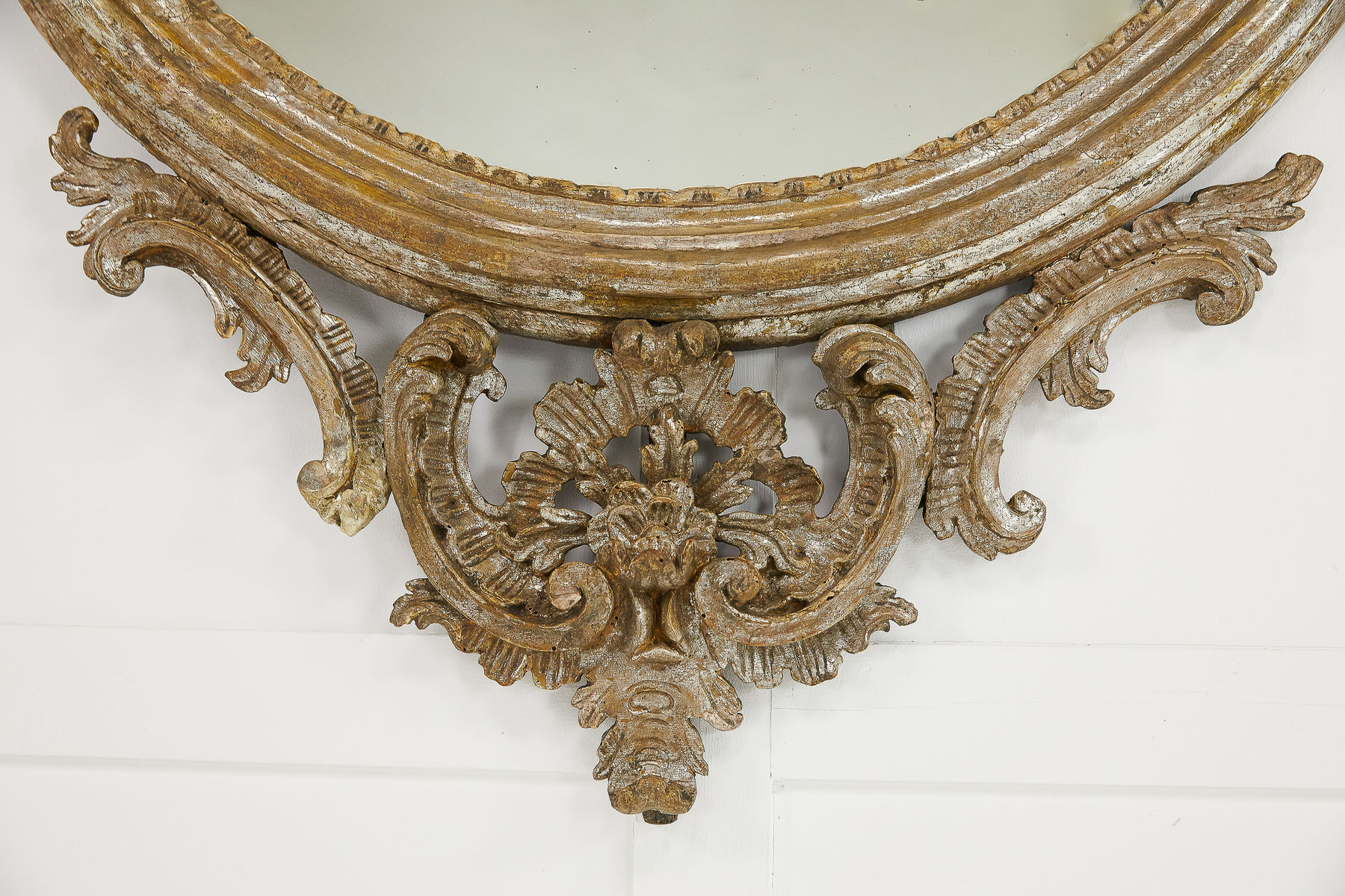 Large 18th Century Italian Silver Gilt Mirror
