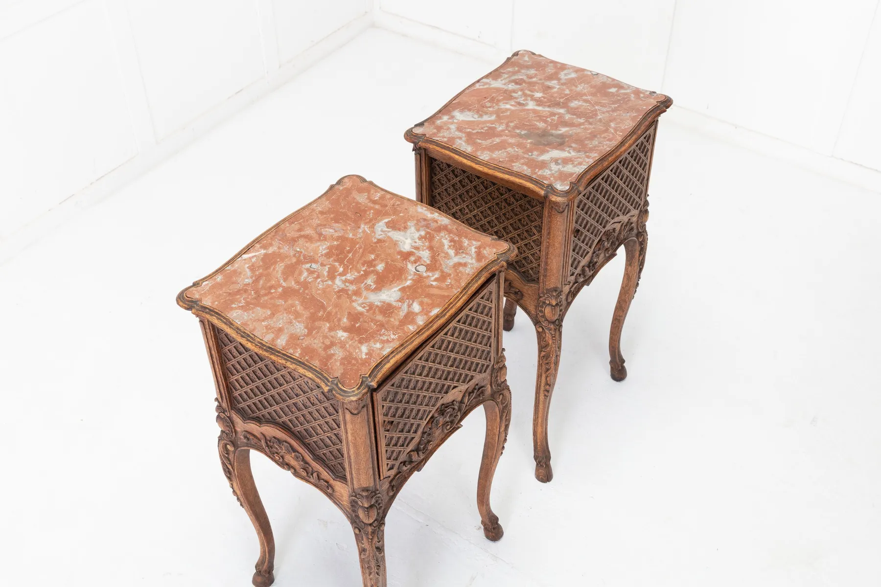 SOLD, Pair of 19th Century French Oak Bedside Tables