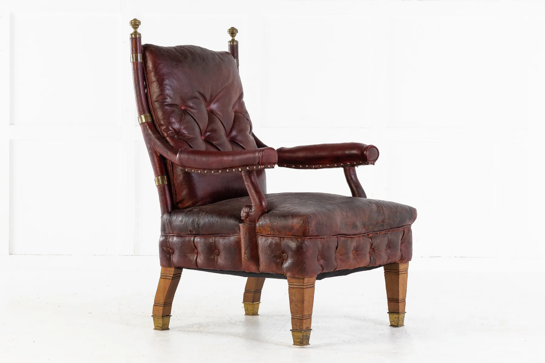 SOLD, 19th Century Mahogany and Leather Armchair