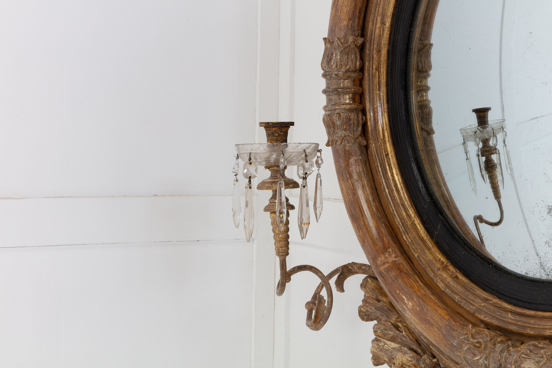 SOLD, Large 19th Century Regency Giltwood Convex Wall Mirror