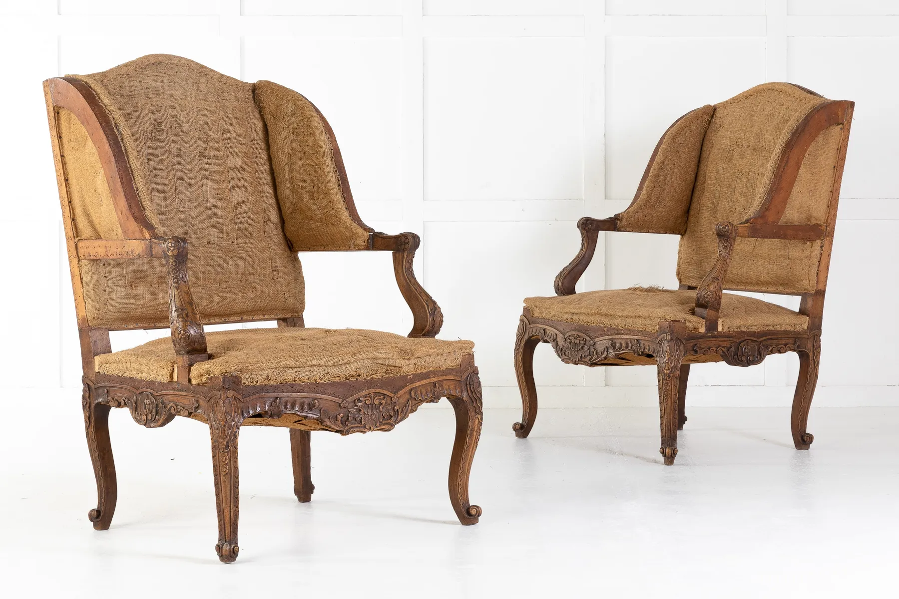 SOLD, Pair of 19th Century French Oak Armchairs