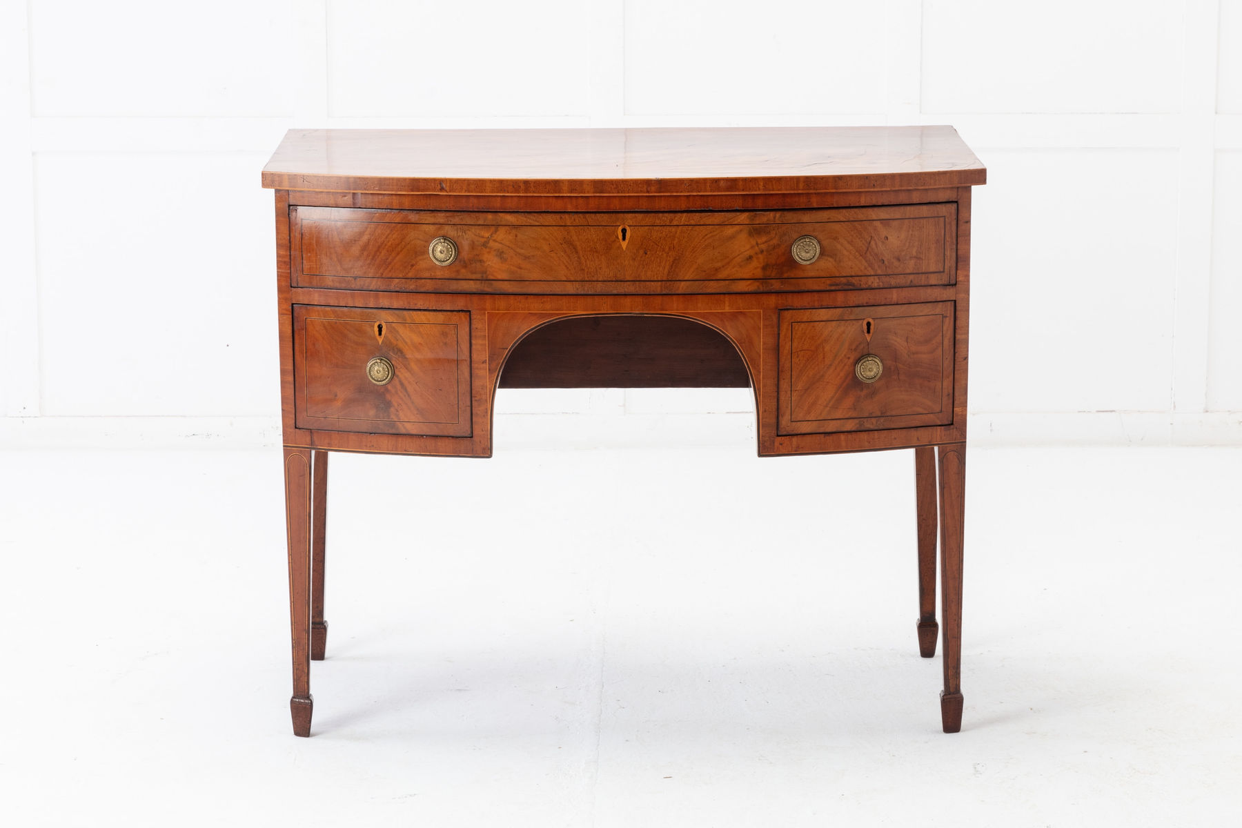 SOLD, 18th Century English Mahogany Bow Fronted Sideboard