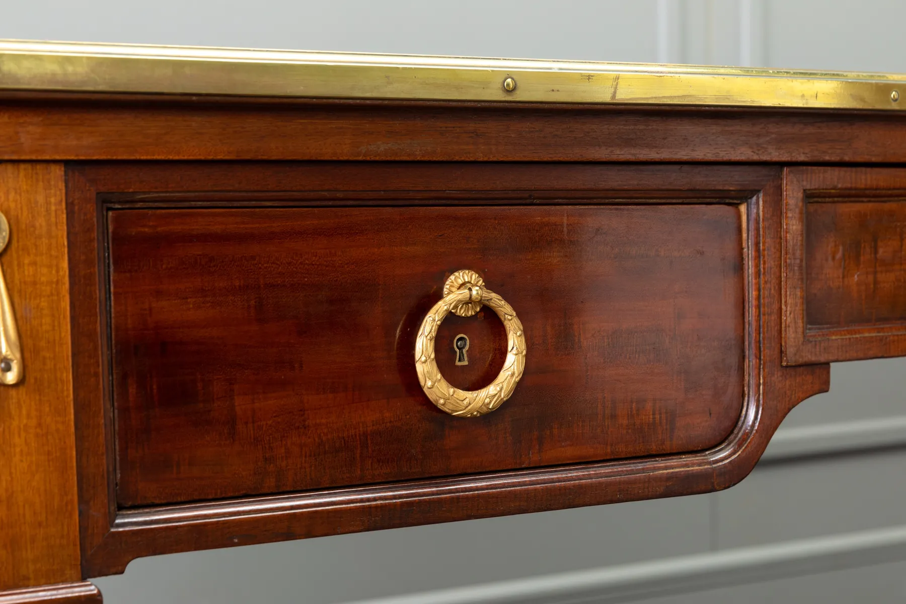 SOLD, Grand Scale Mahogany Bureau Plat by Paul Sormani