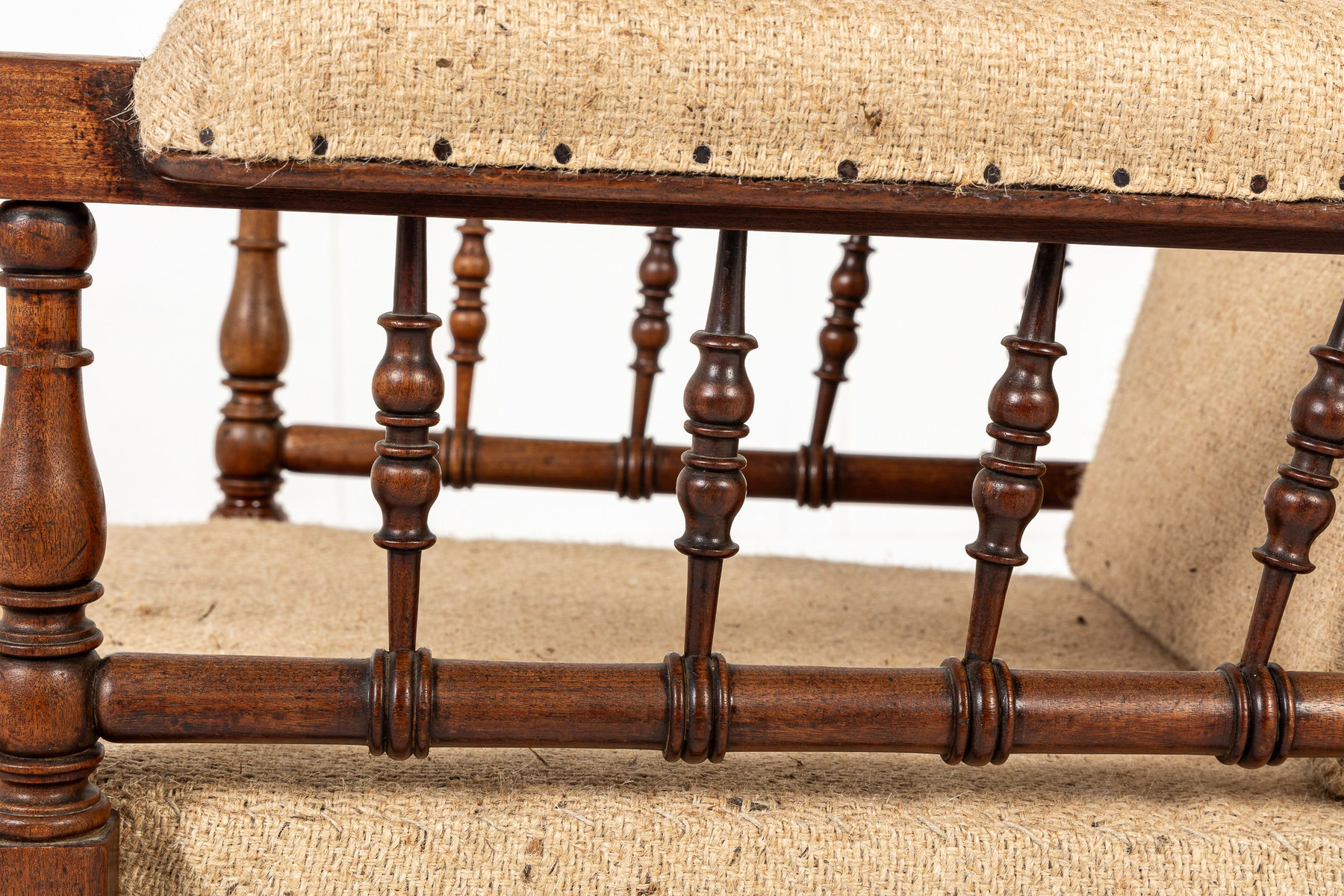 19th Century English Mahogany Turned Spindle Armchair