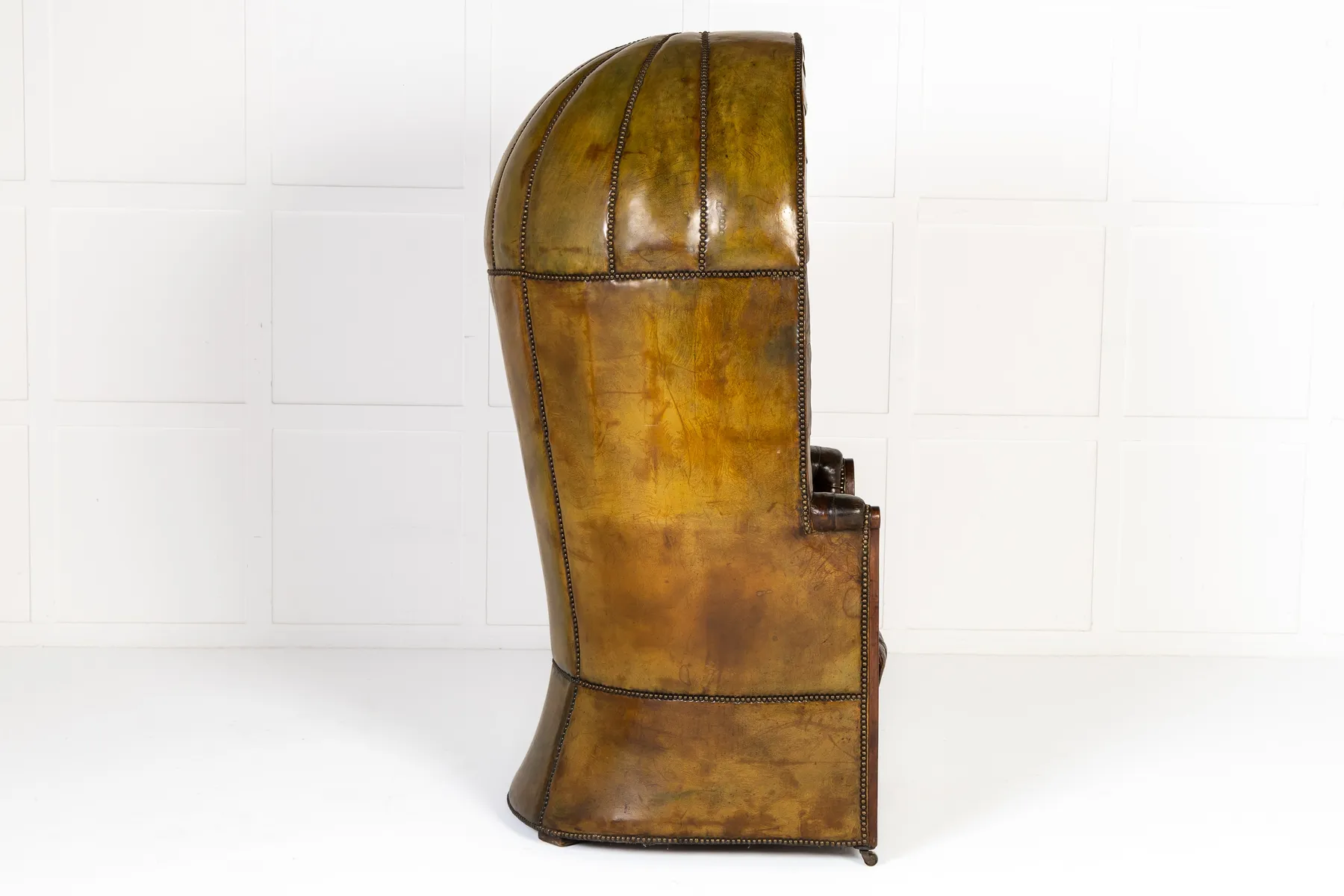 Large 18th Century English Leather Porters Chair