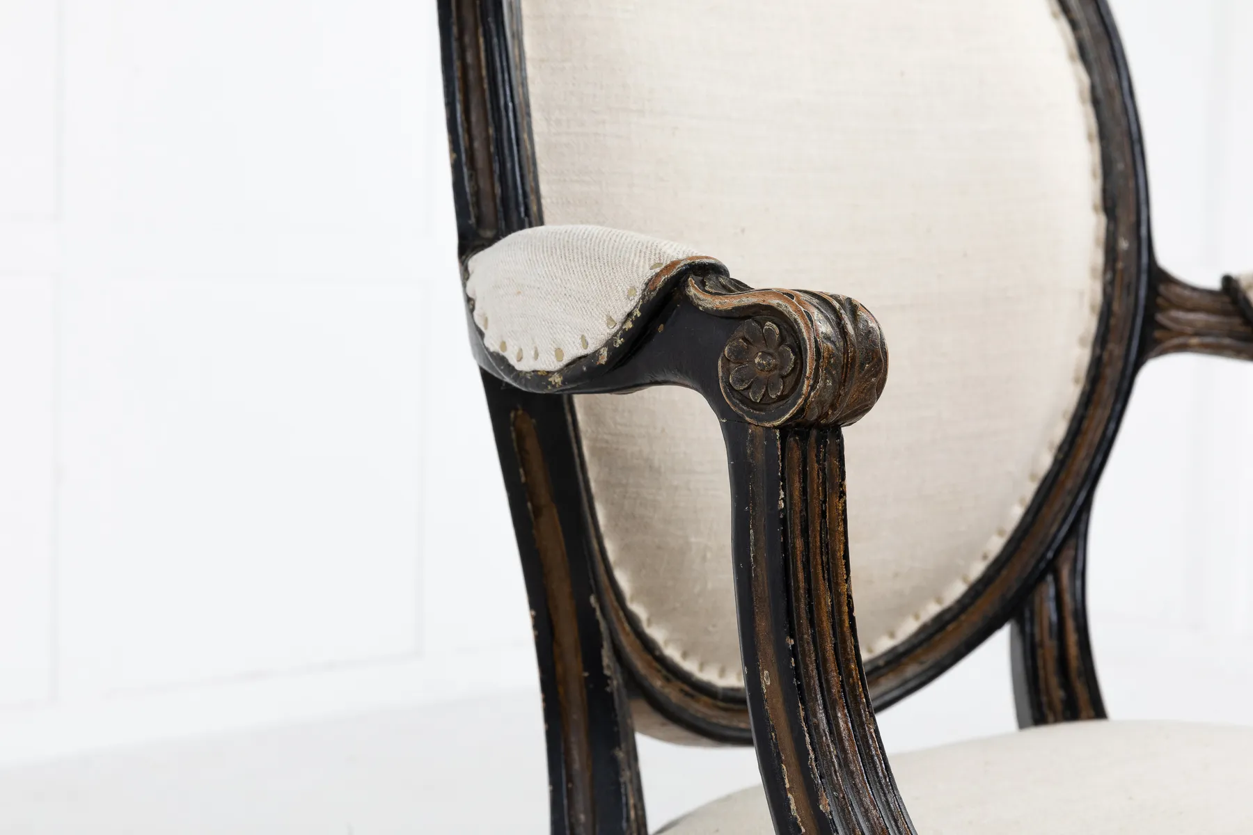 Pair of George III Painted and Gilt Armchairs