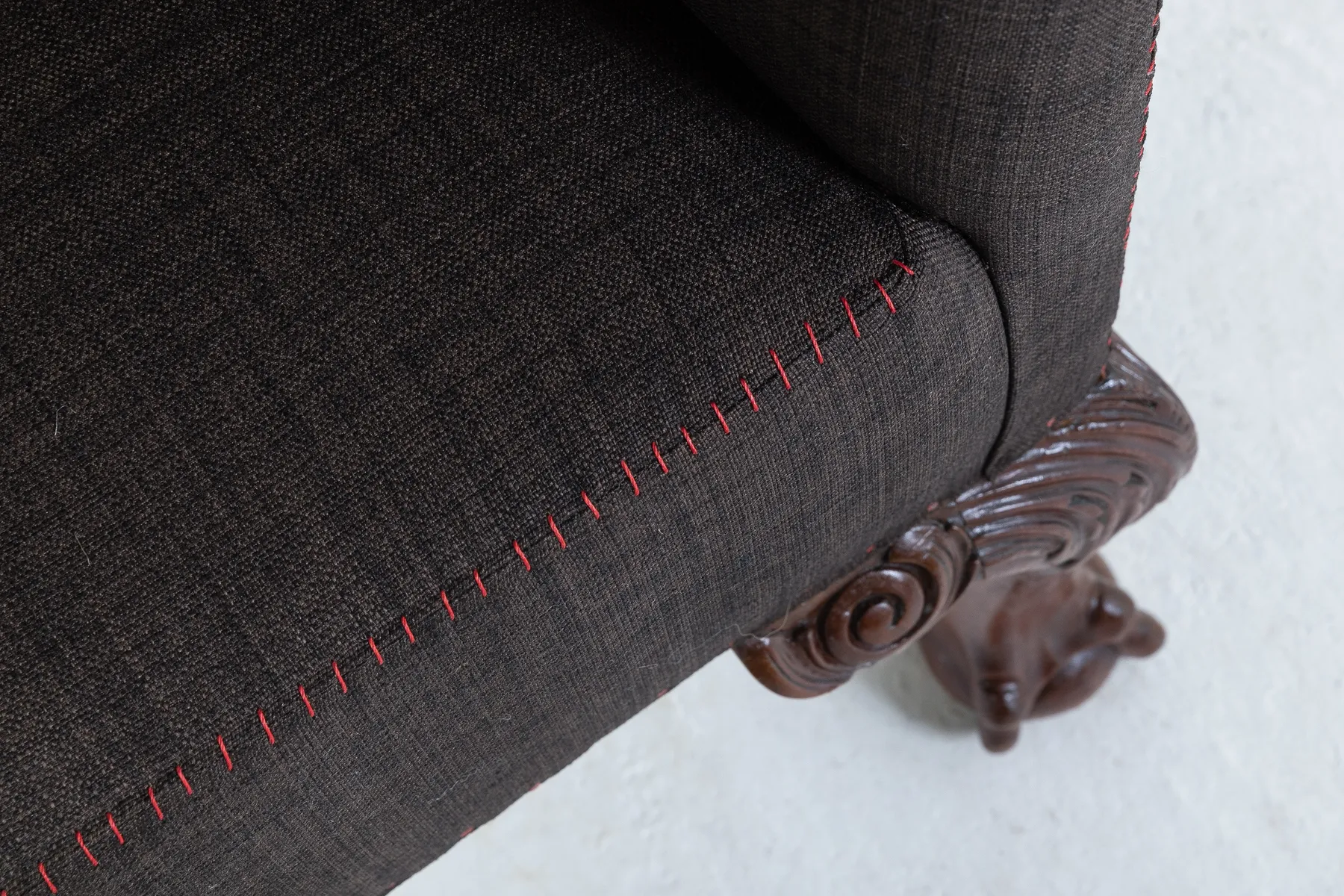 SOLD, English Mahogany Ball and Claw Sofa Circa 1910