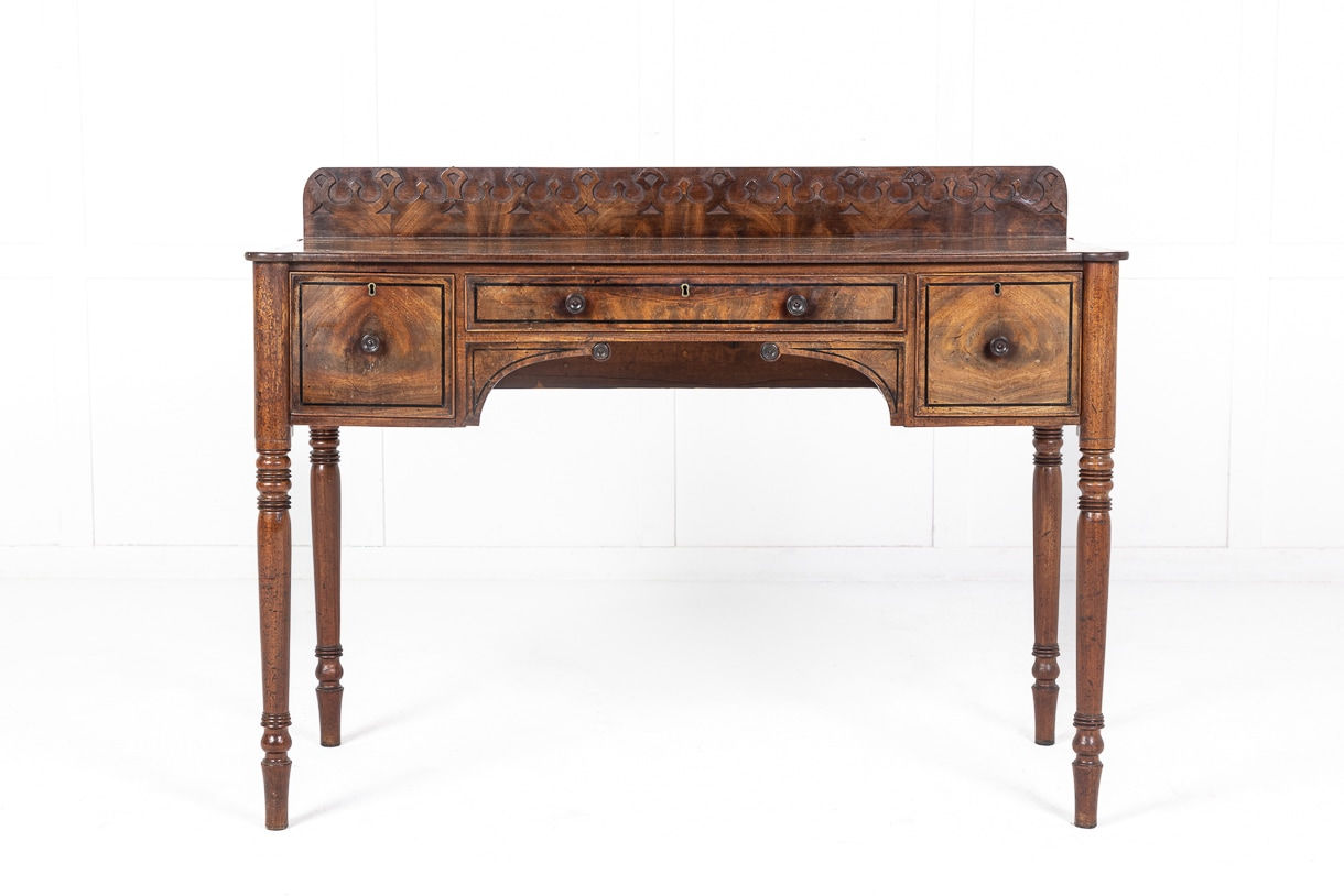 Early 19th Century English Regency Mahogany Desk/Dressing Table