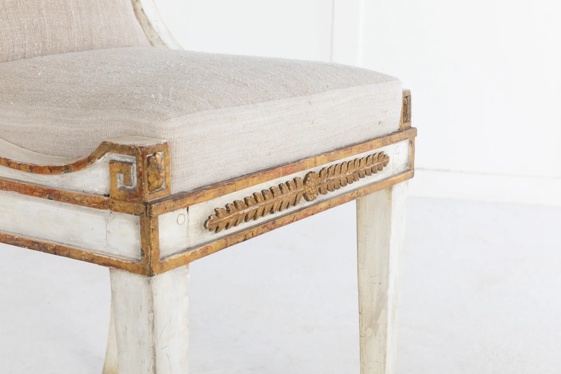 SOLD, Set of Four Italian 19th Century Gilt and Painted Chairs