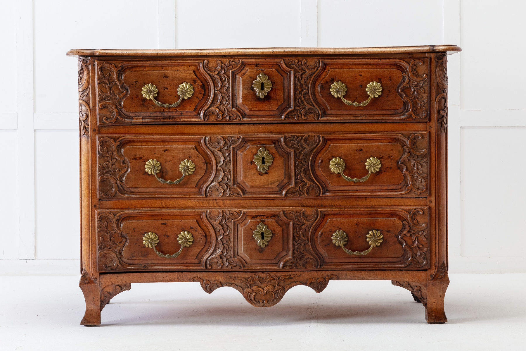 SOLD, 18th Century Regency Lyonaise Commode Galbée