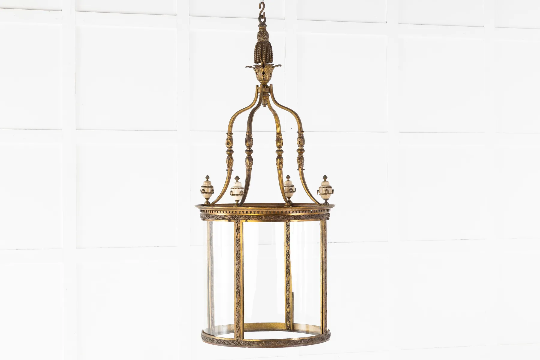 SOLD, 19th Century Gilt Bronze Hall Lantern