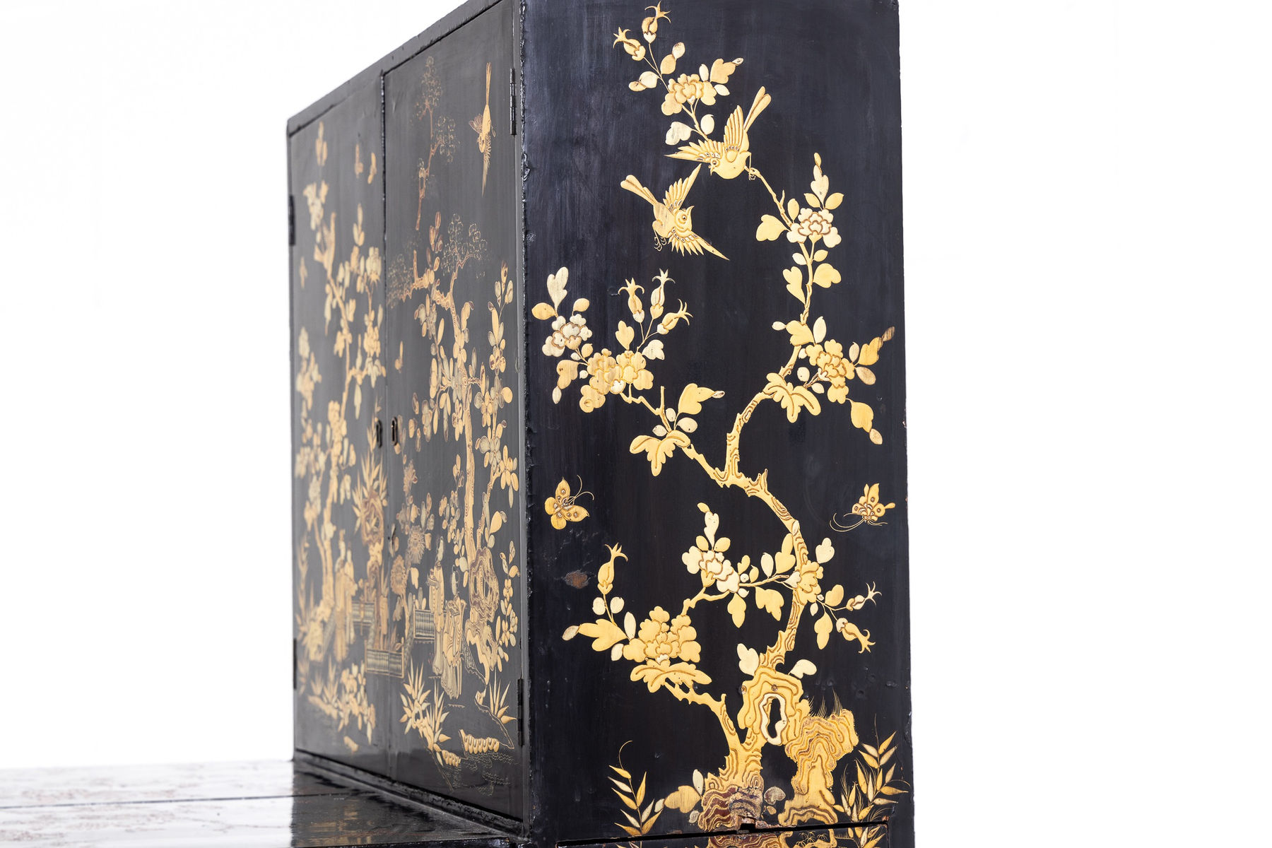 19th Century Chinese Export Lacquer Writing Table/Cabinet