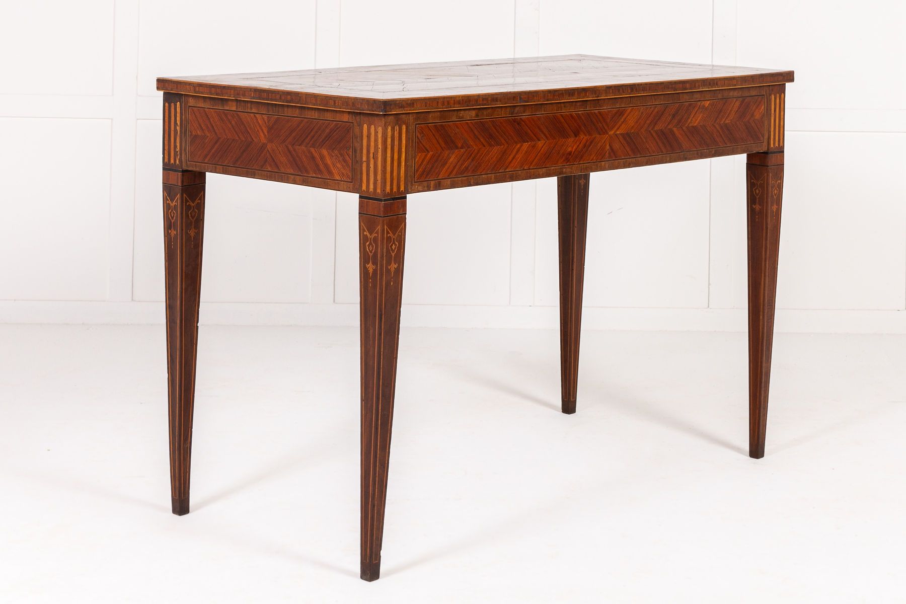 Pair of 18th Century Italian Kingwood and Walnut Console Tables