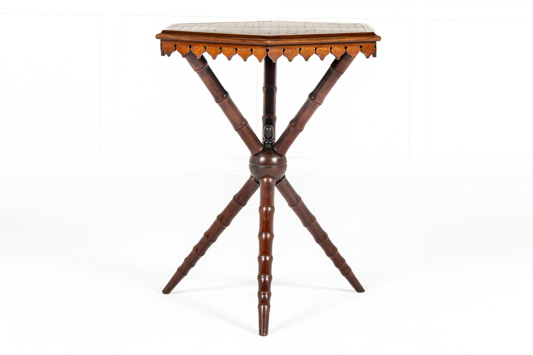 19th Century English Walnut Parquetry Occasional Table