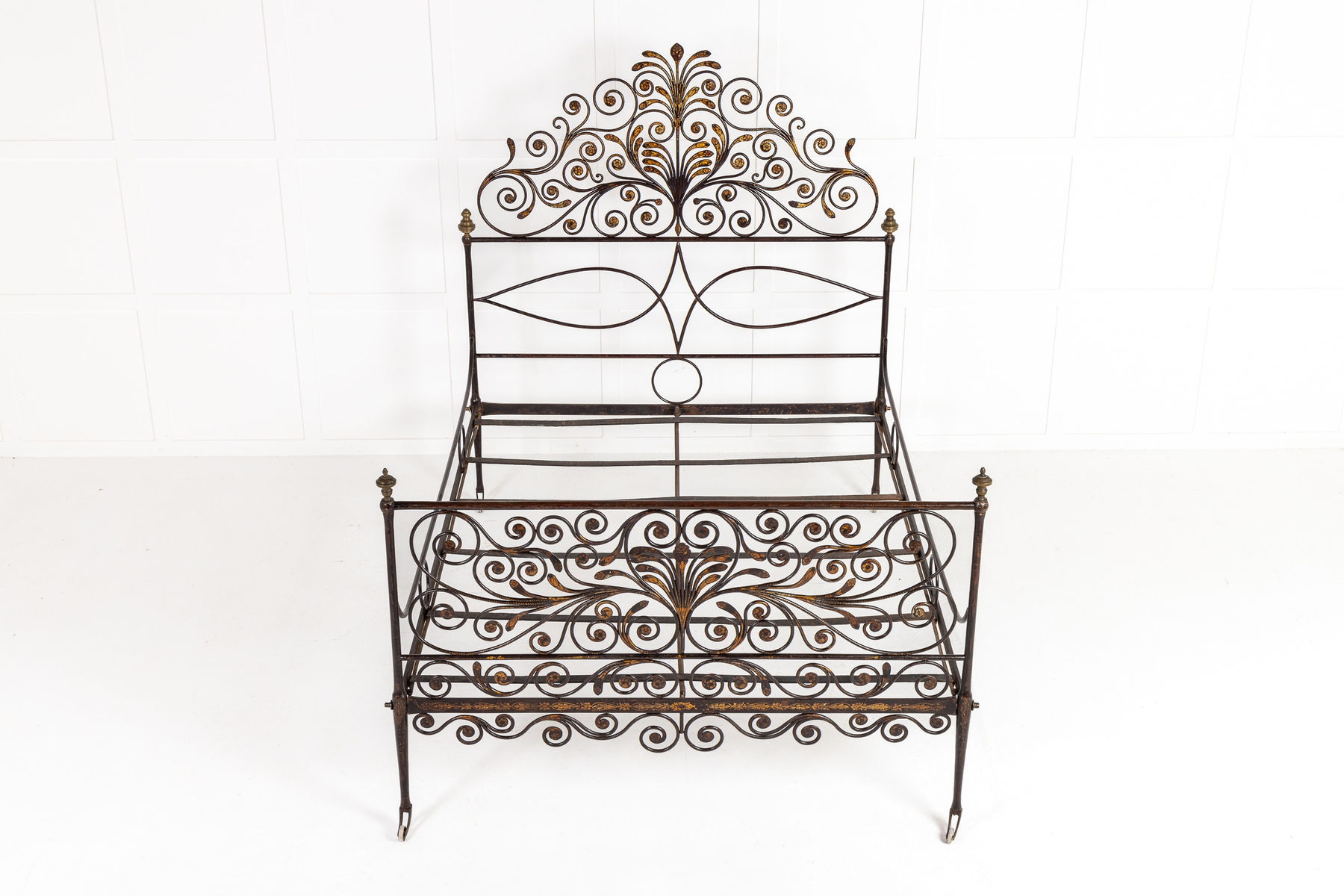 An Important Mid 19th Century Italian Wrought Iron Bed Frame
