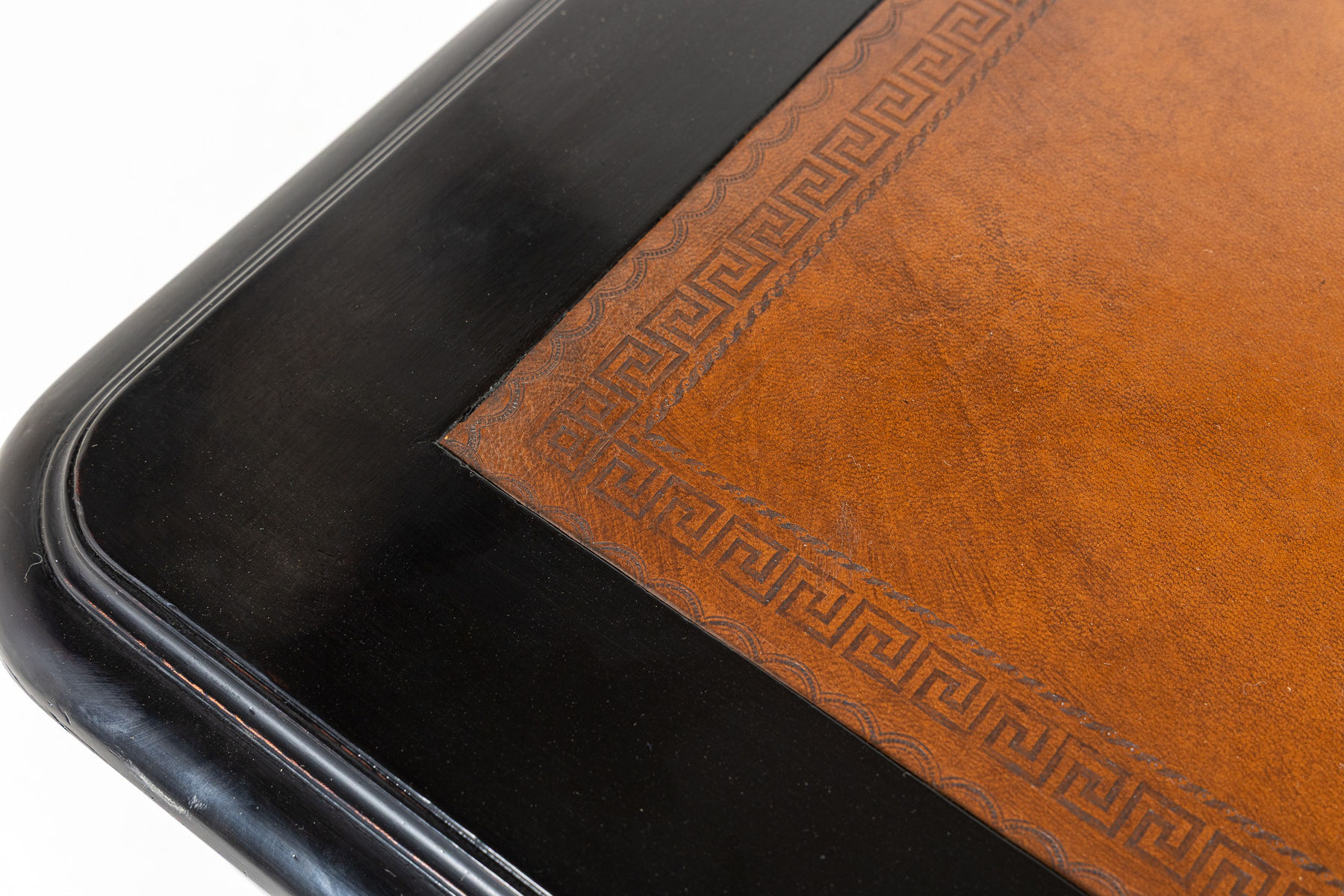 19th Century French Ebonised Pedestal Desk