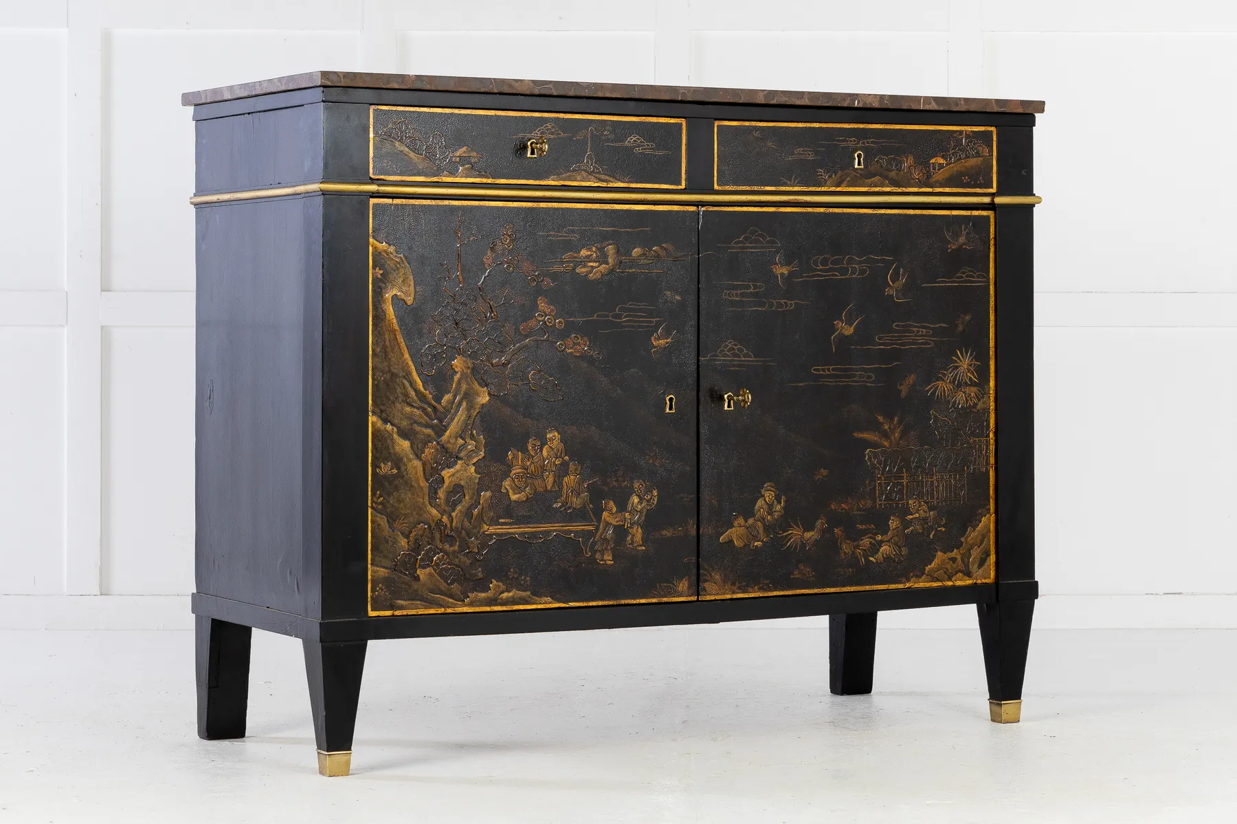 SOLD, Early 19th Century French Cabinet with Chinese Lacquer