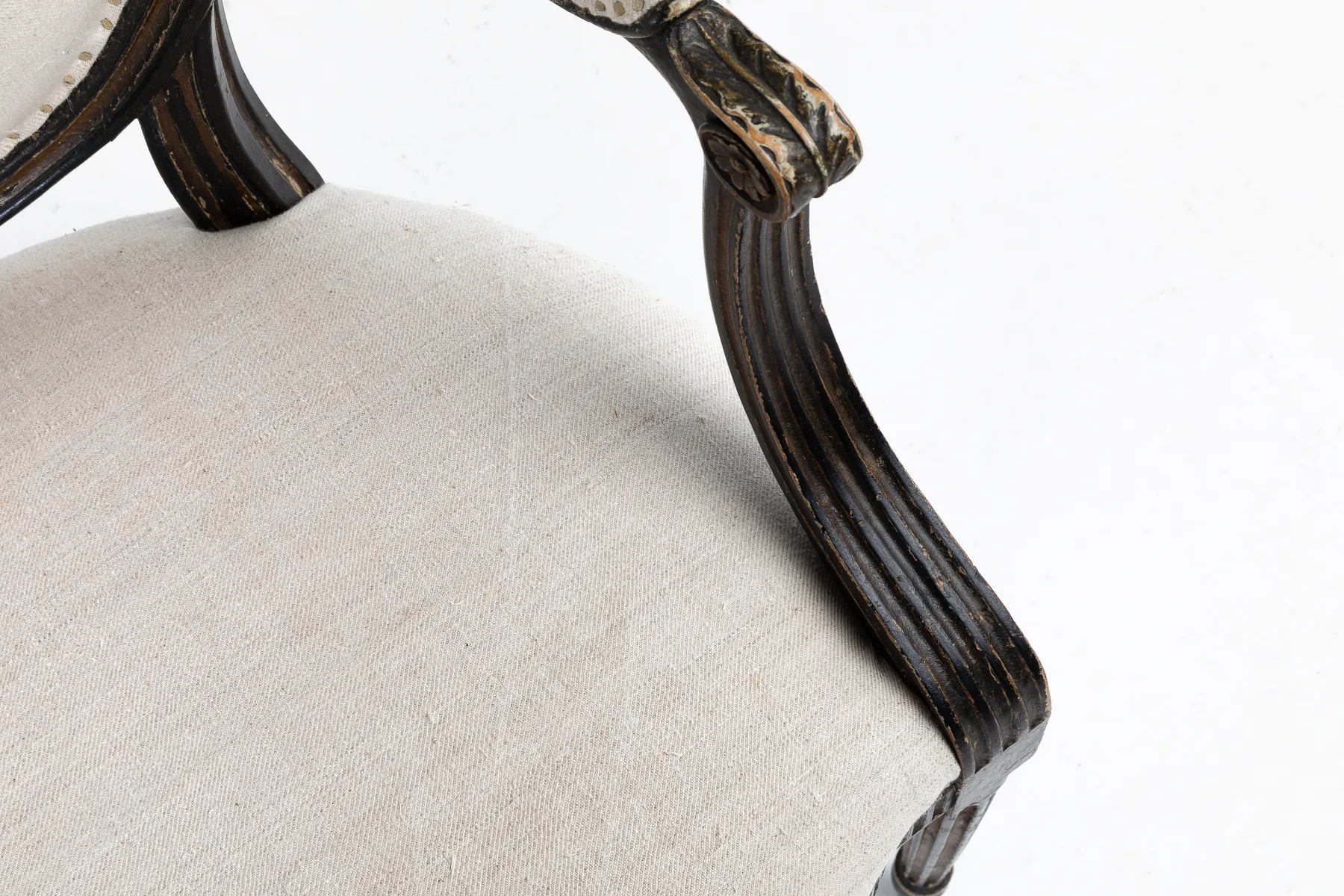 Pair of George III Painted and Gilt Armchairs