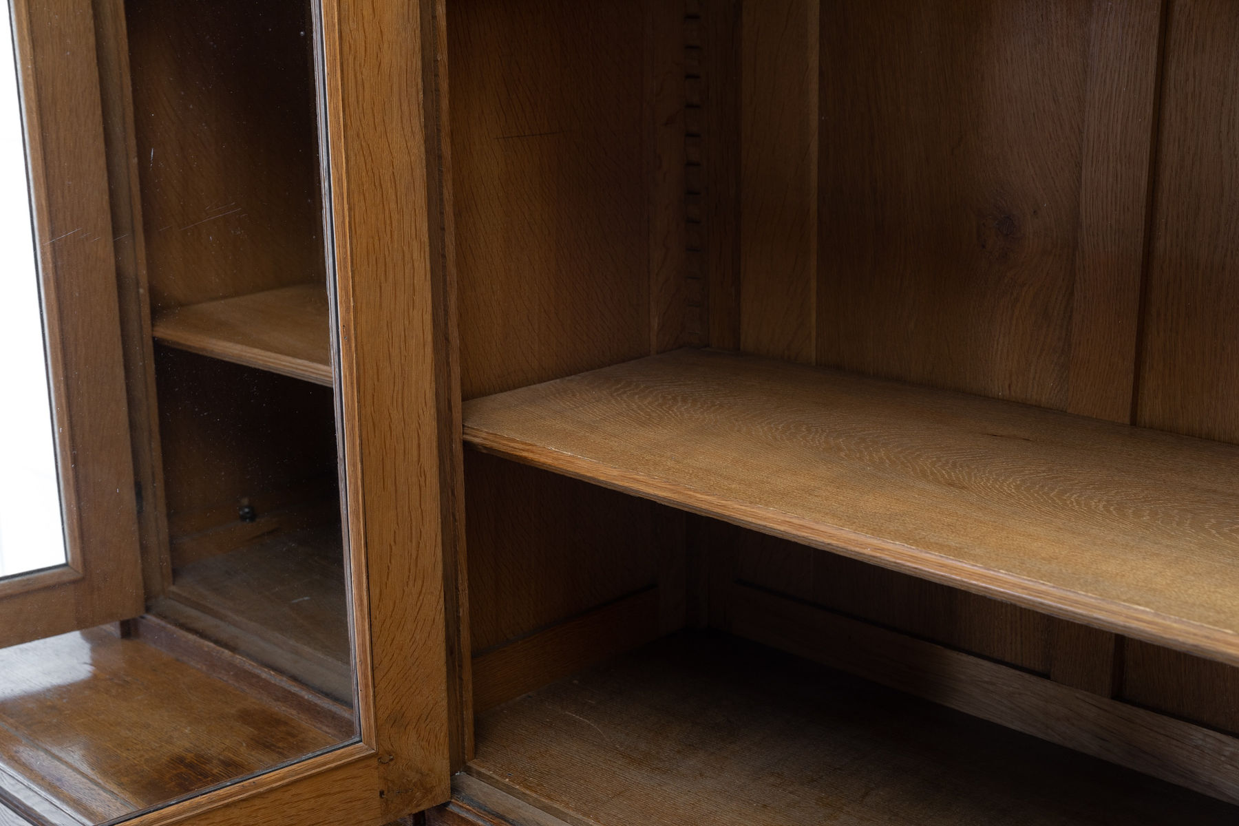 19th Century French Oak Breakfront Bookcase/Cabinet