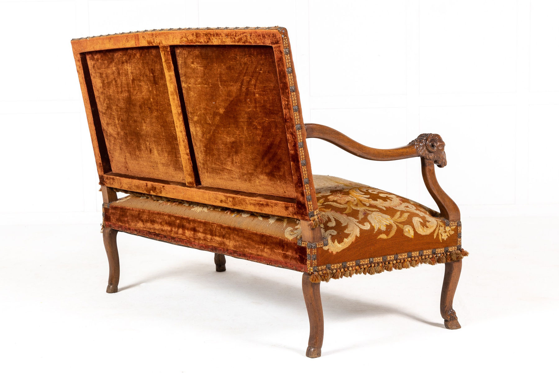 19th Century French Walnut Tapestry Sofa