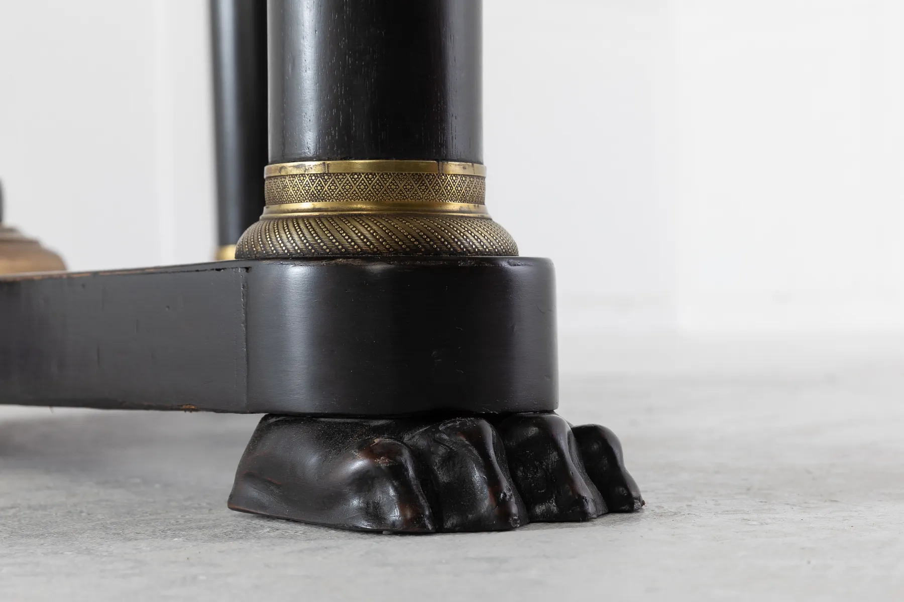 SOLD, 19th Century Ebonised Guéridon with Marble Top