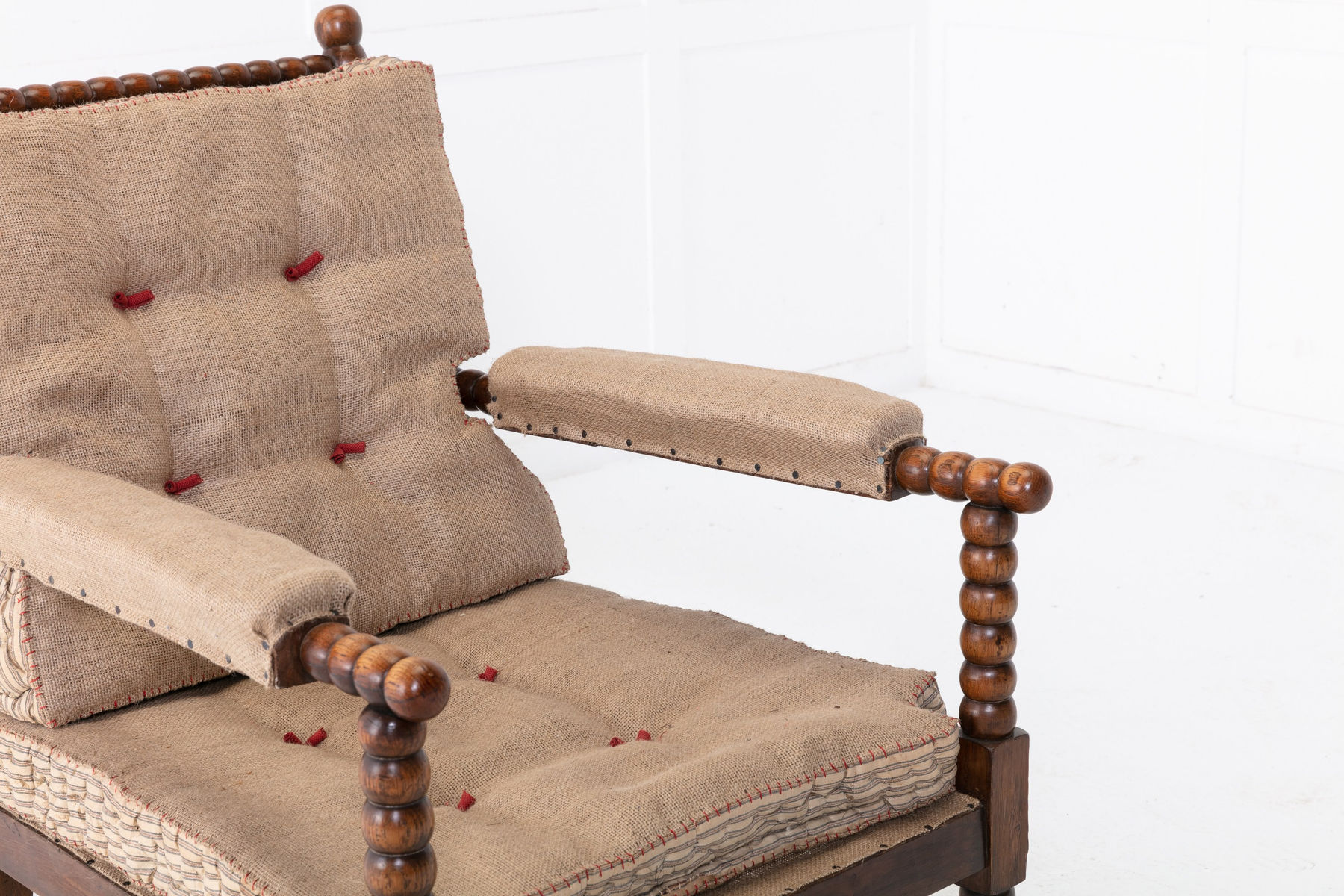 SOLD, 19th Century English Oak Bobbin Armchair